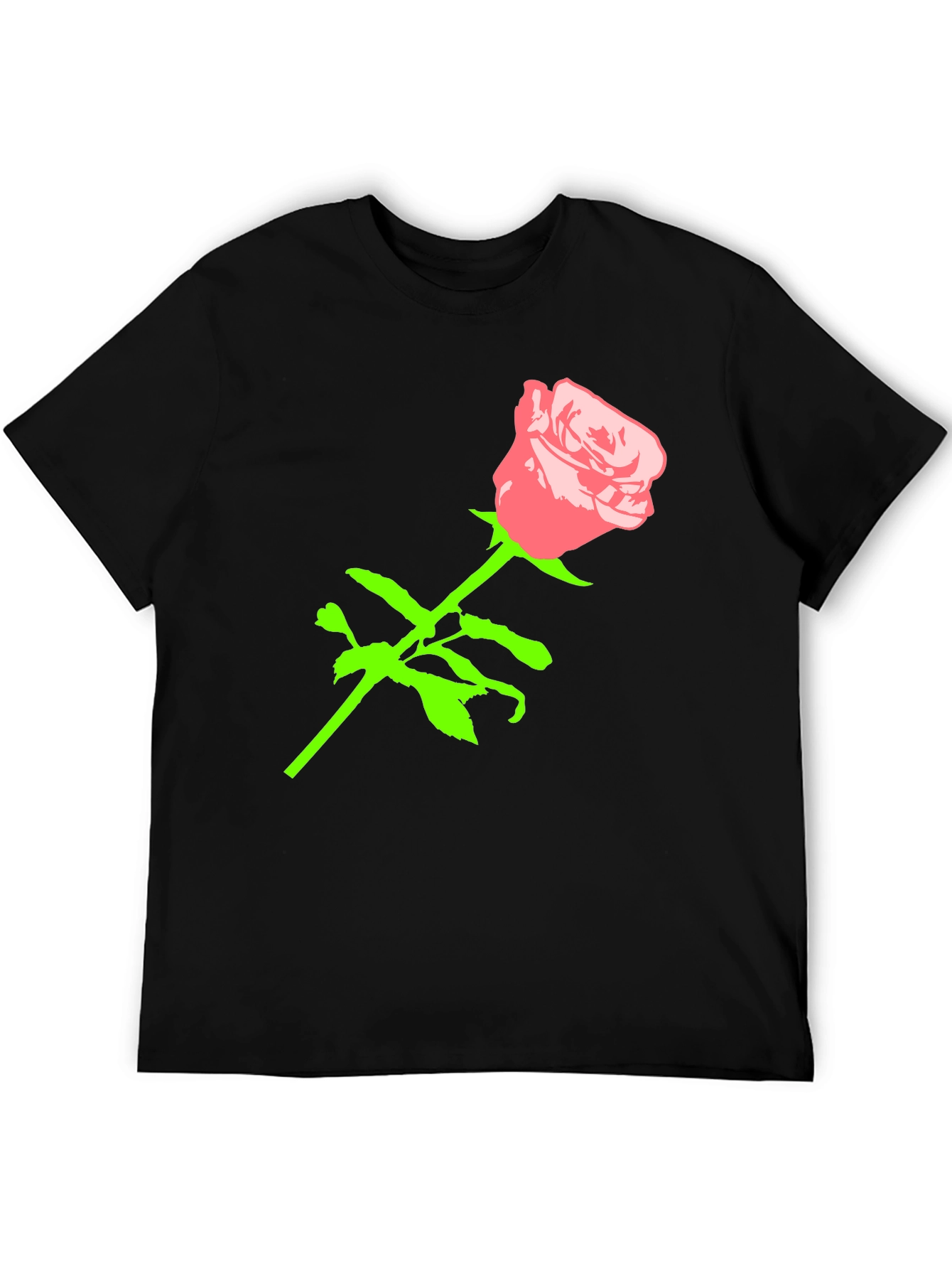 Rose Graphic Black T-Shirt