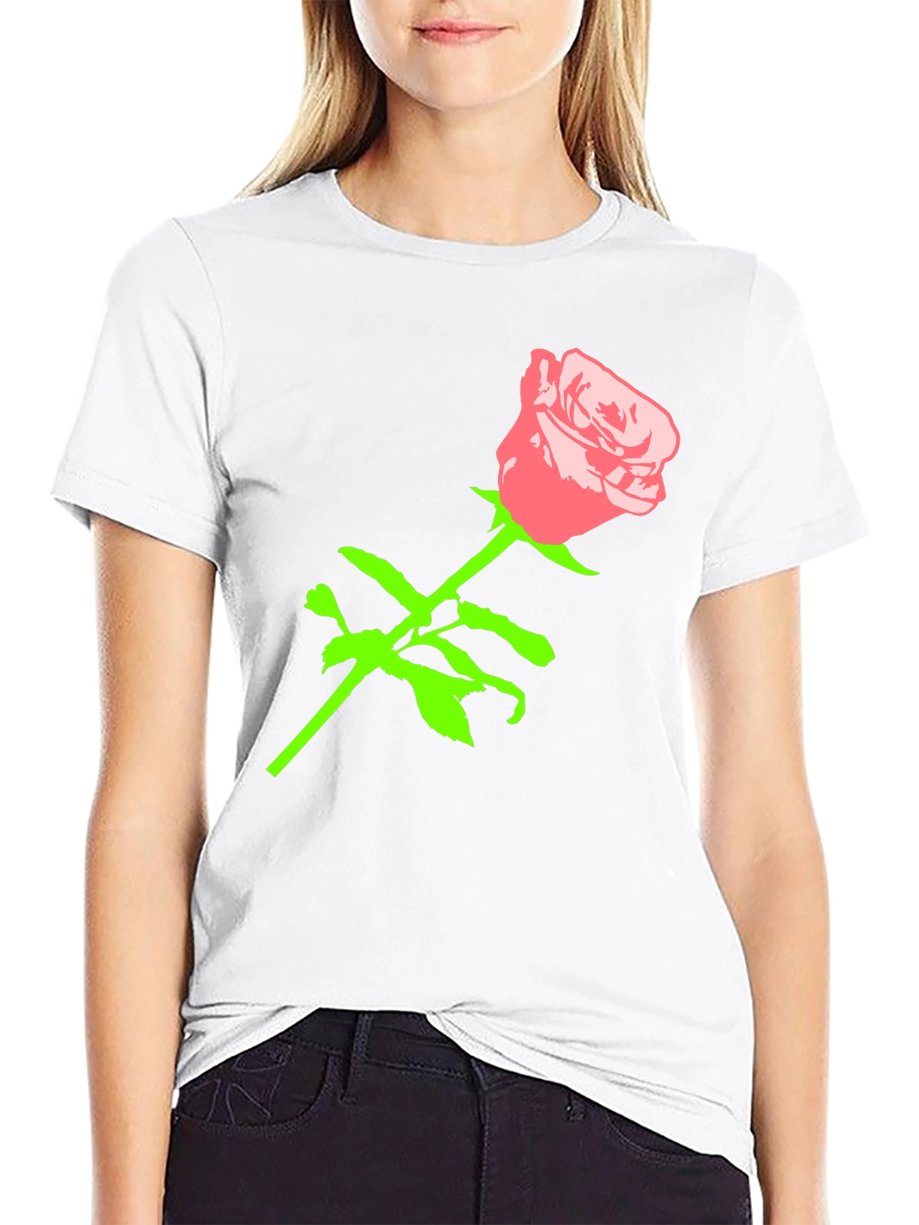 Rose Graphic Black T-Shirt