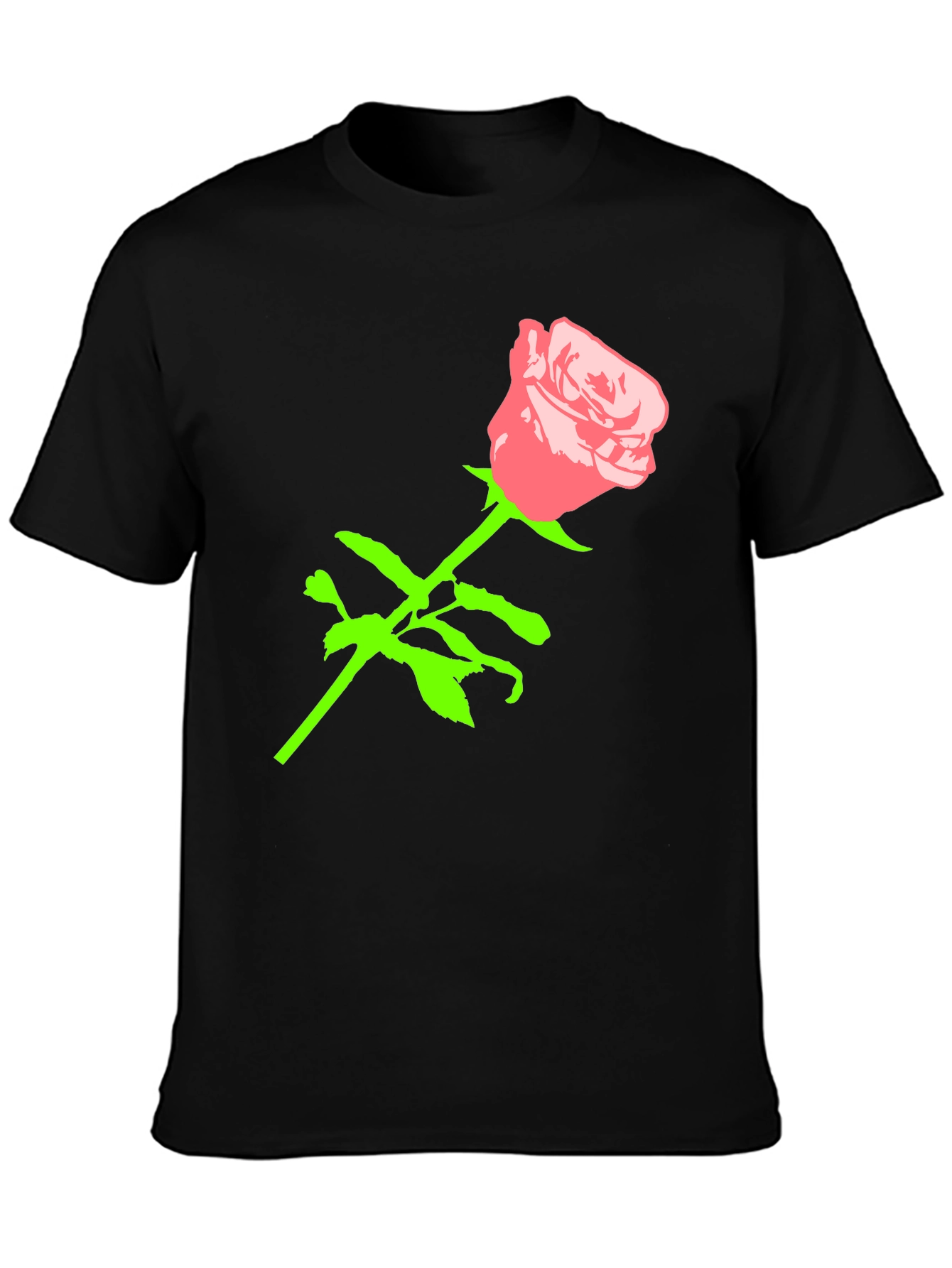 Rose Graphic Black T-Shirt