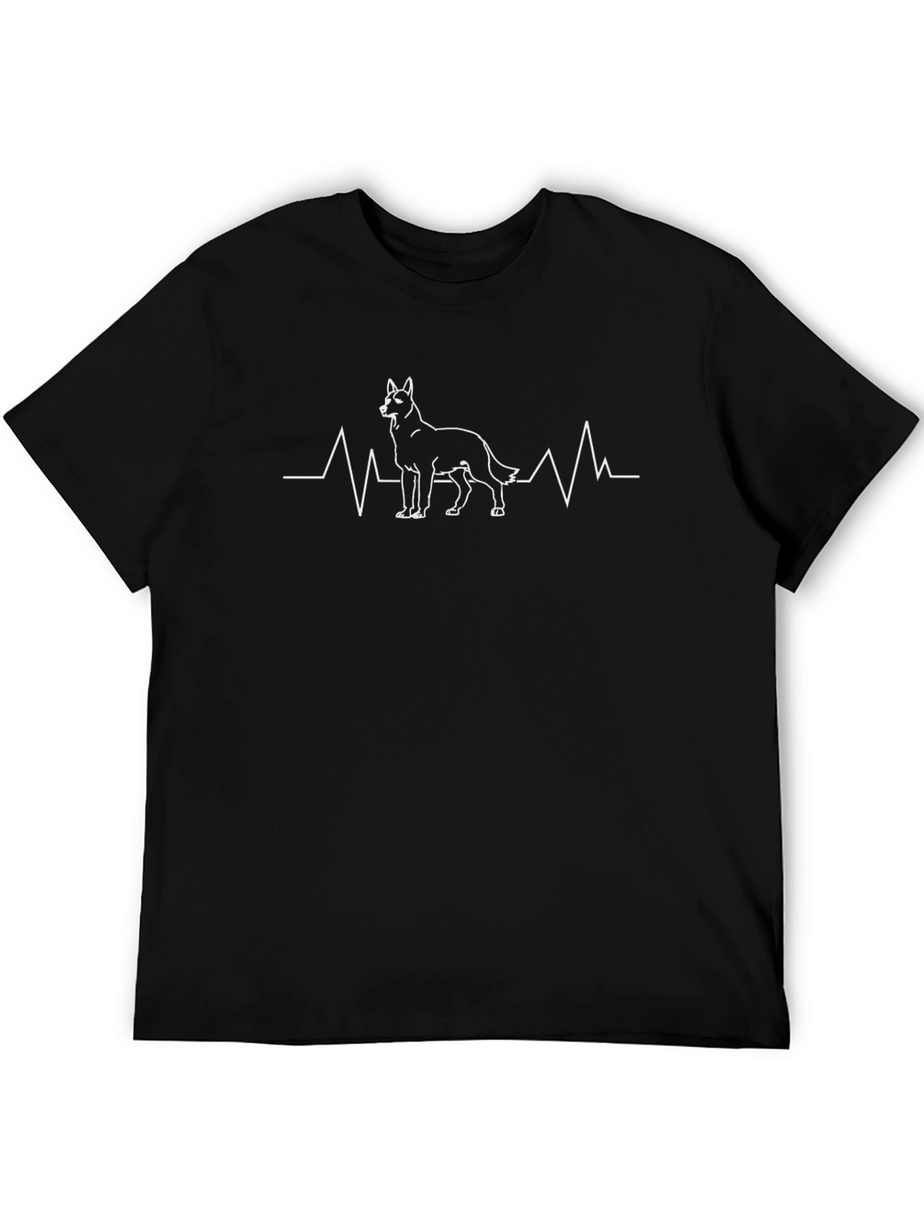 Dog Heartbeat T-Shirt - Mens Black Graphic Tee
