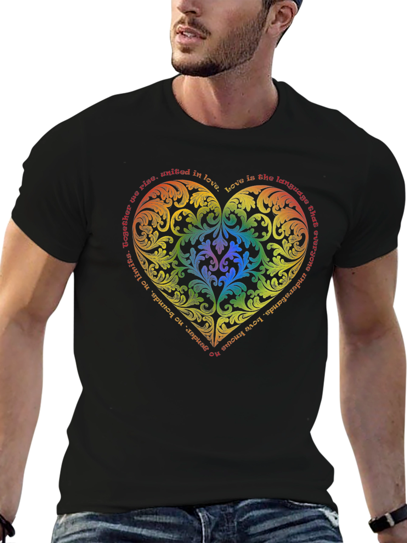 Rainbow Heart Love T-Shirt