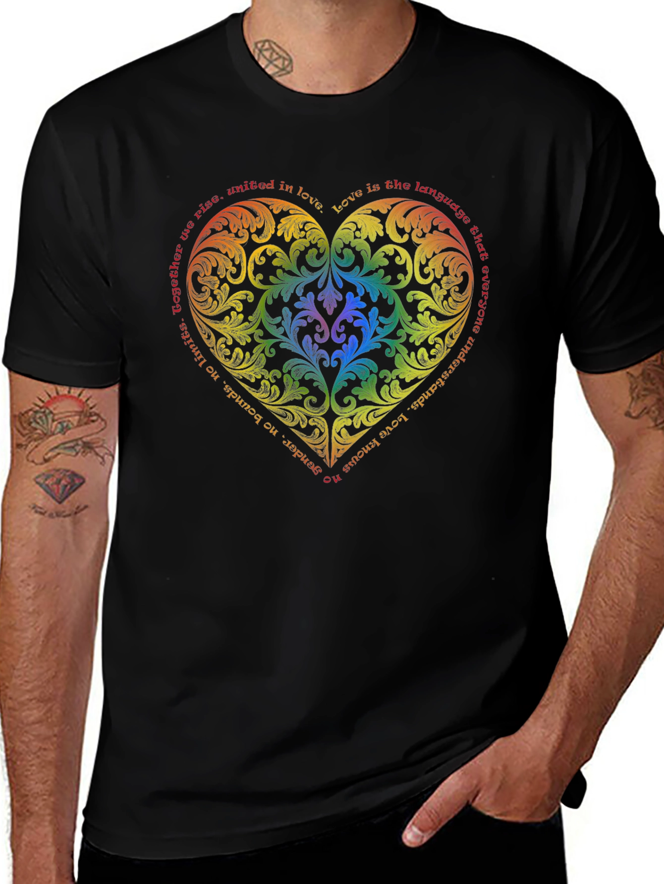 Rainbow Heart Love T-Shirt