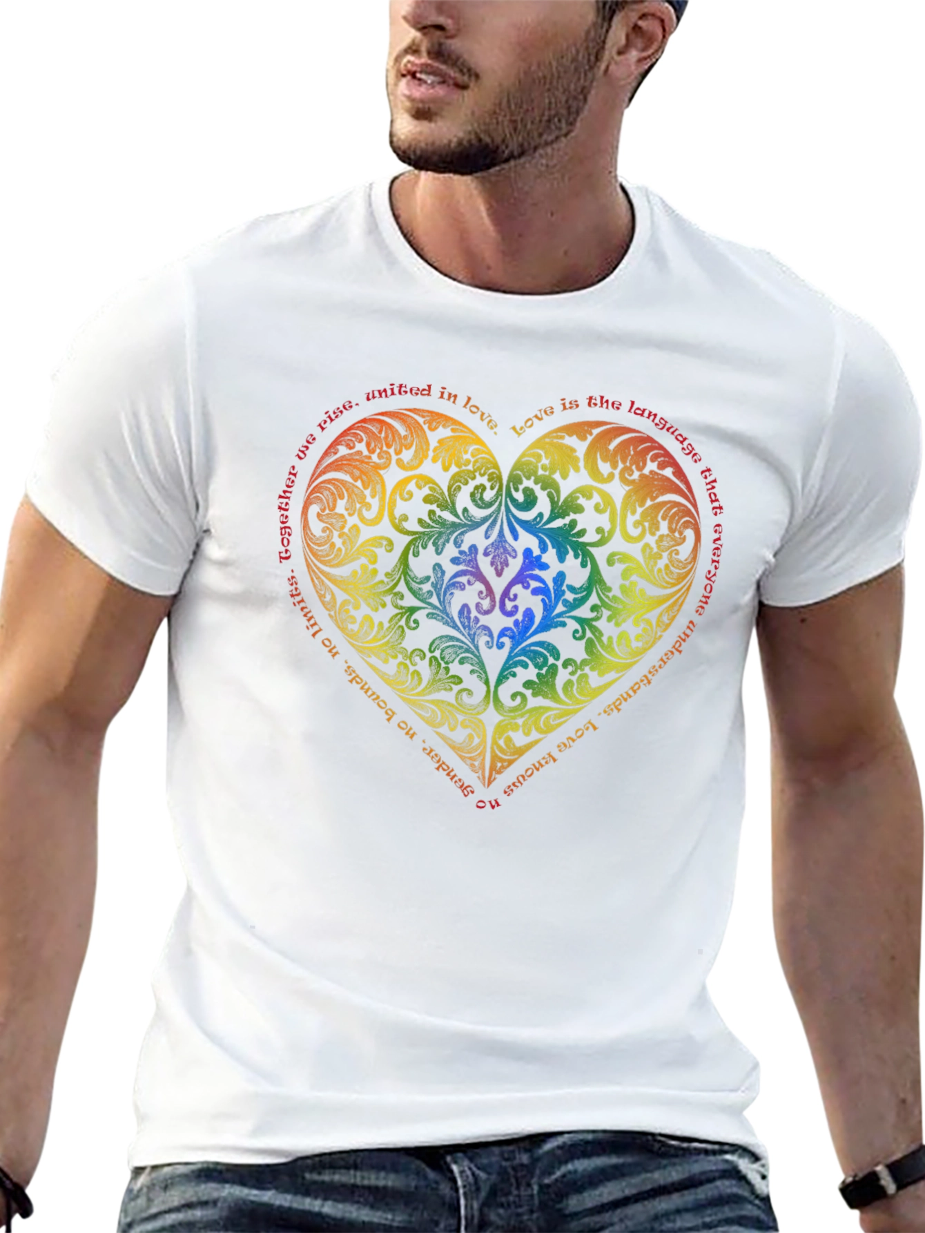 Rainbow Heart Love T-Shirt
