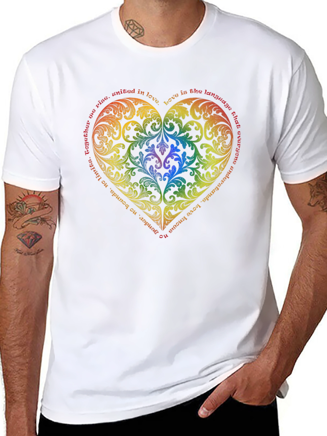 Rainbow Heart Love T-Shirt