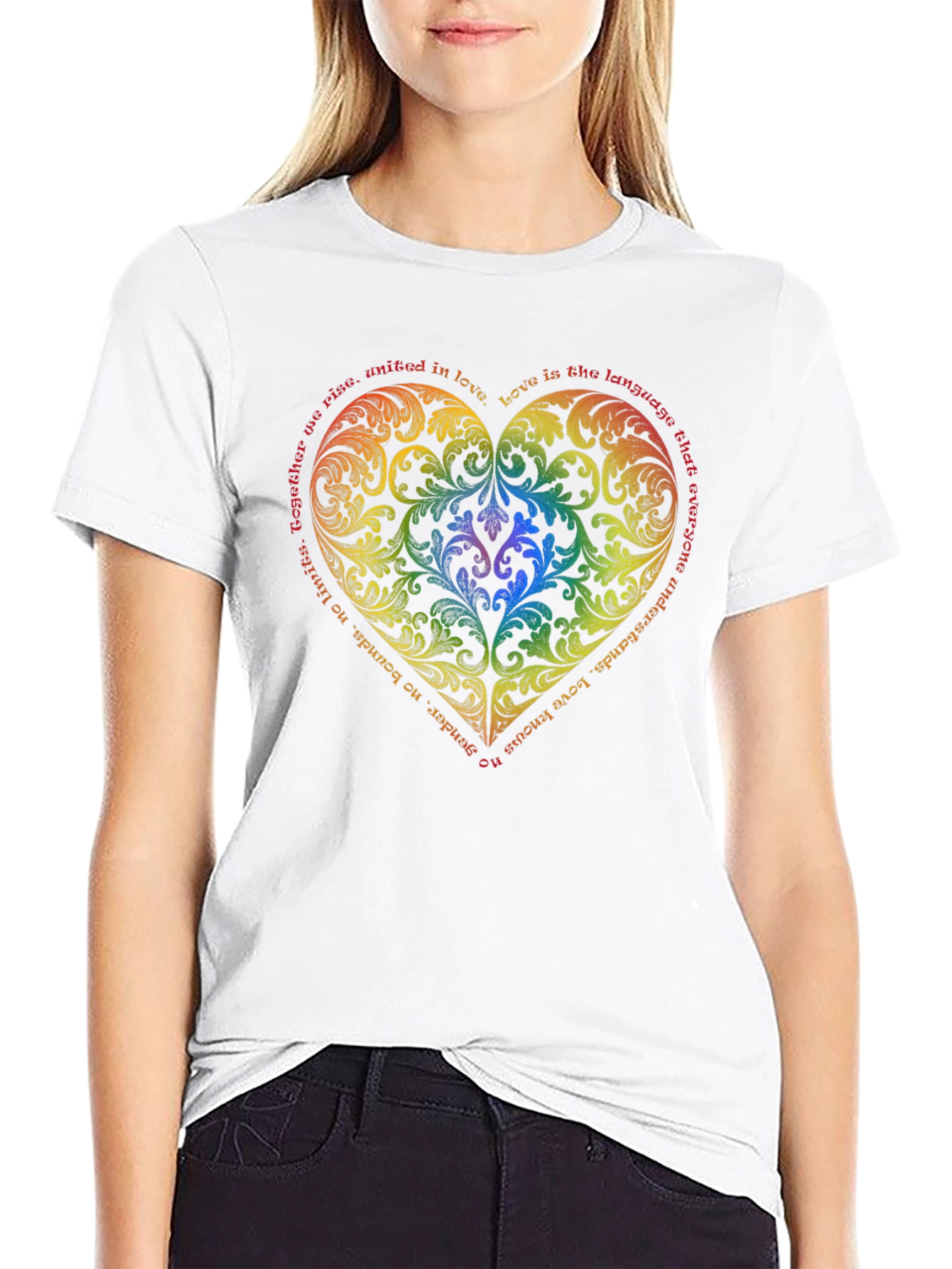 Rainbow Heart Love T-Shirt