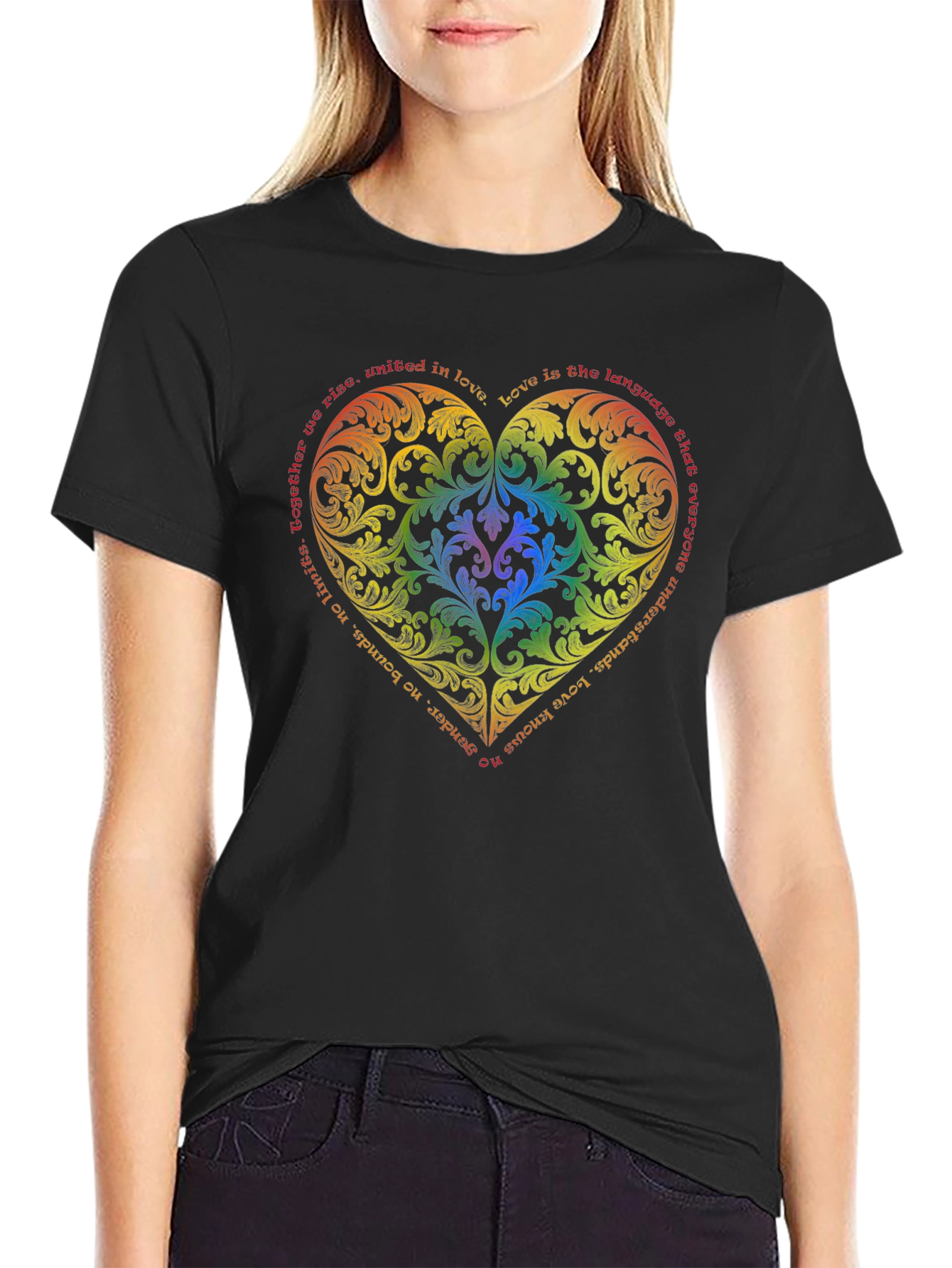 Rainbow Heart Love T-Shirt