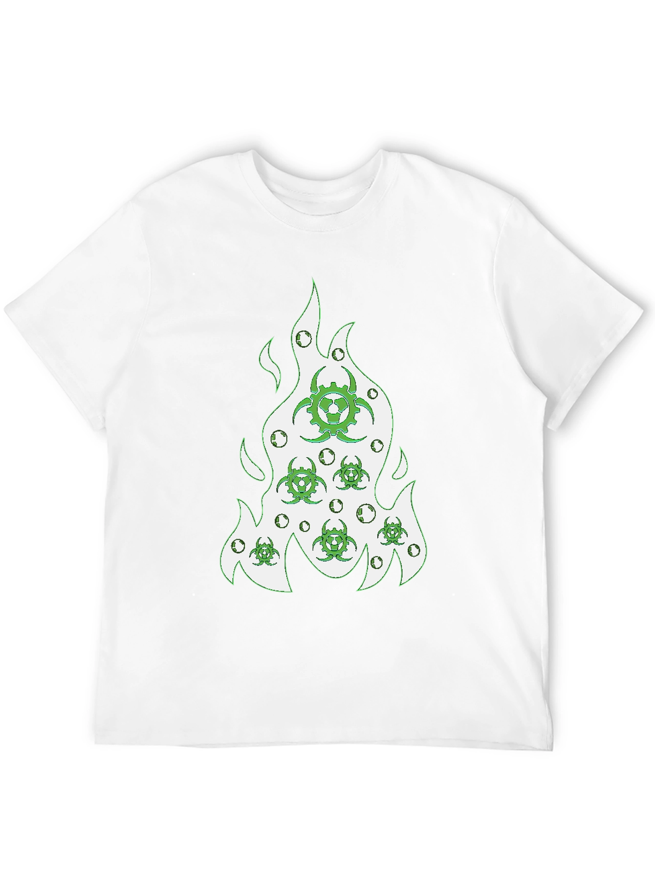 Biohazard Flame Graphic Tee - Modern Style