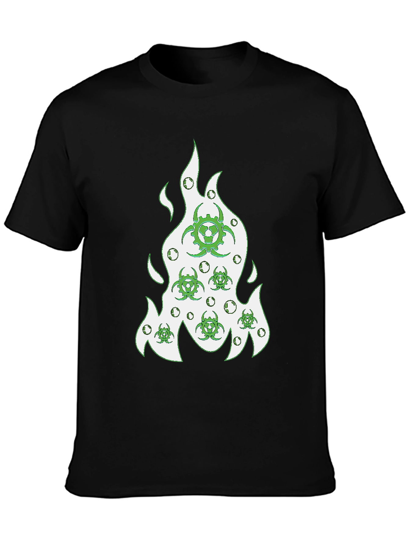 Biohazard Flame Graphic Tee - Modern Style