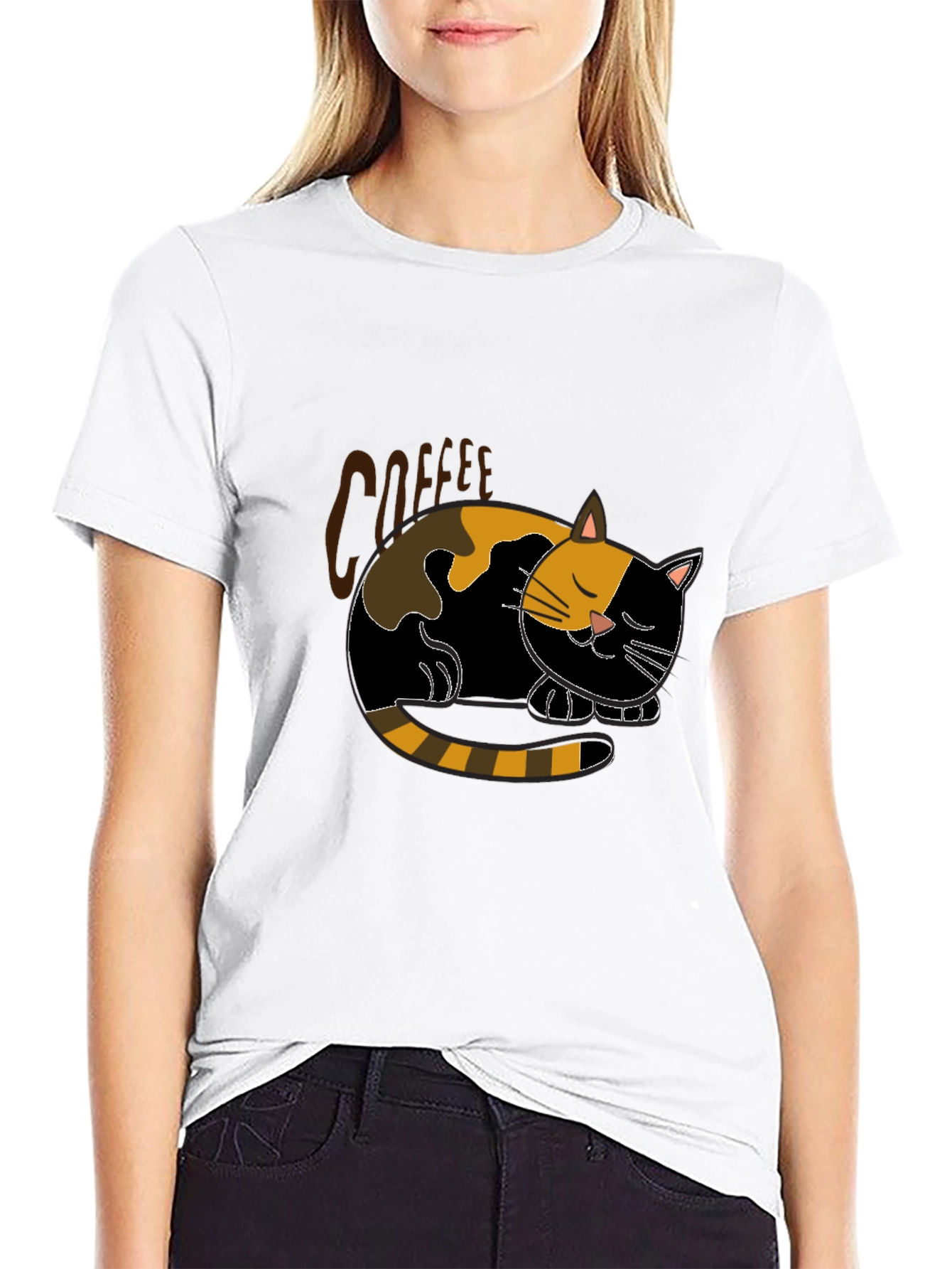 Coffee Cat Nap Black T-Shirt - Relaxed Fit