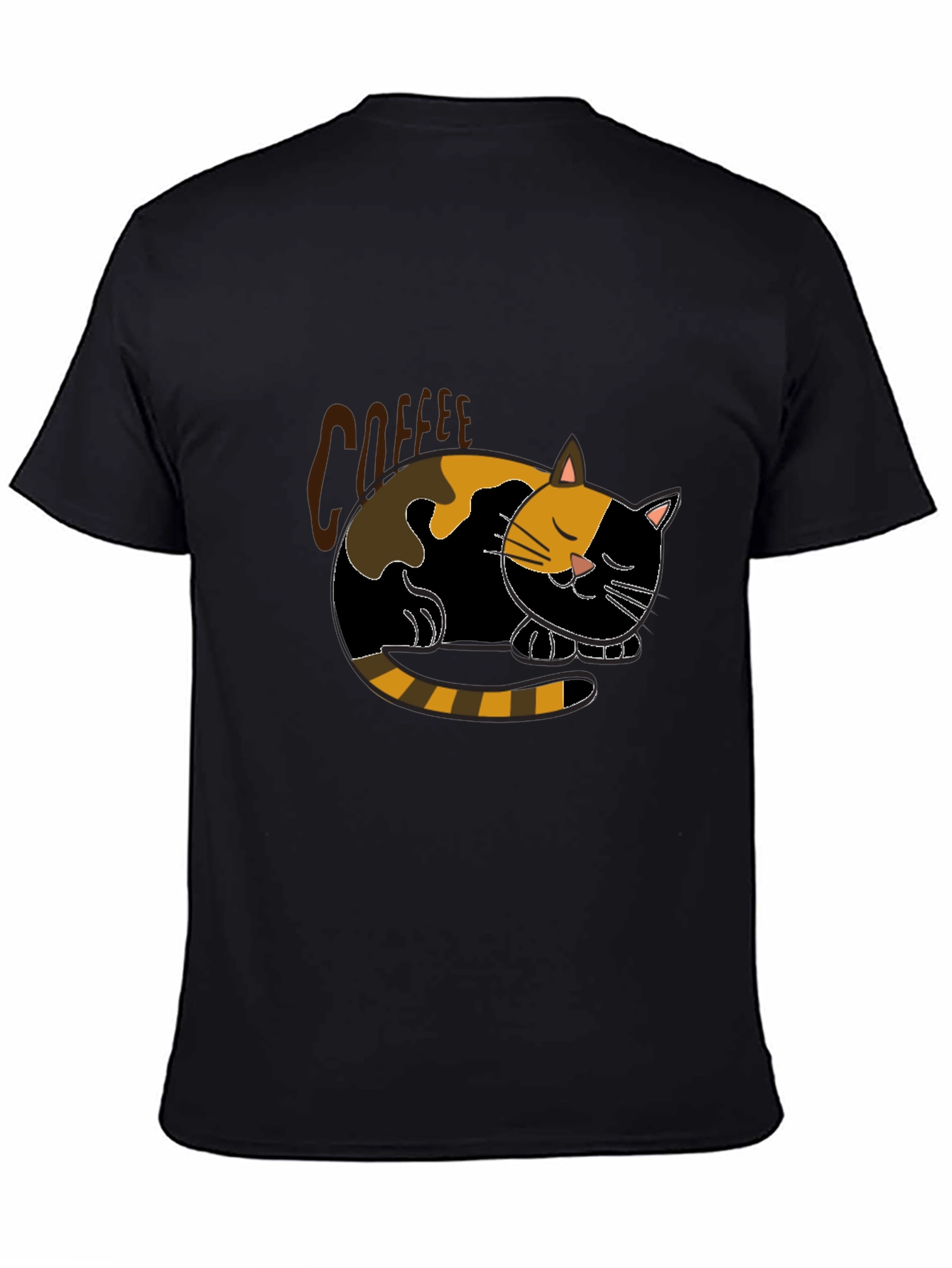 Coffee Cat Nap Black T-Shirt - Relaxed Fit