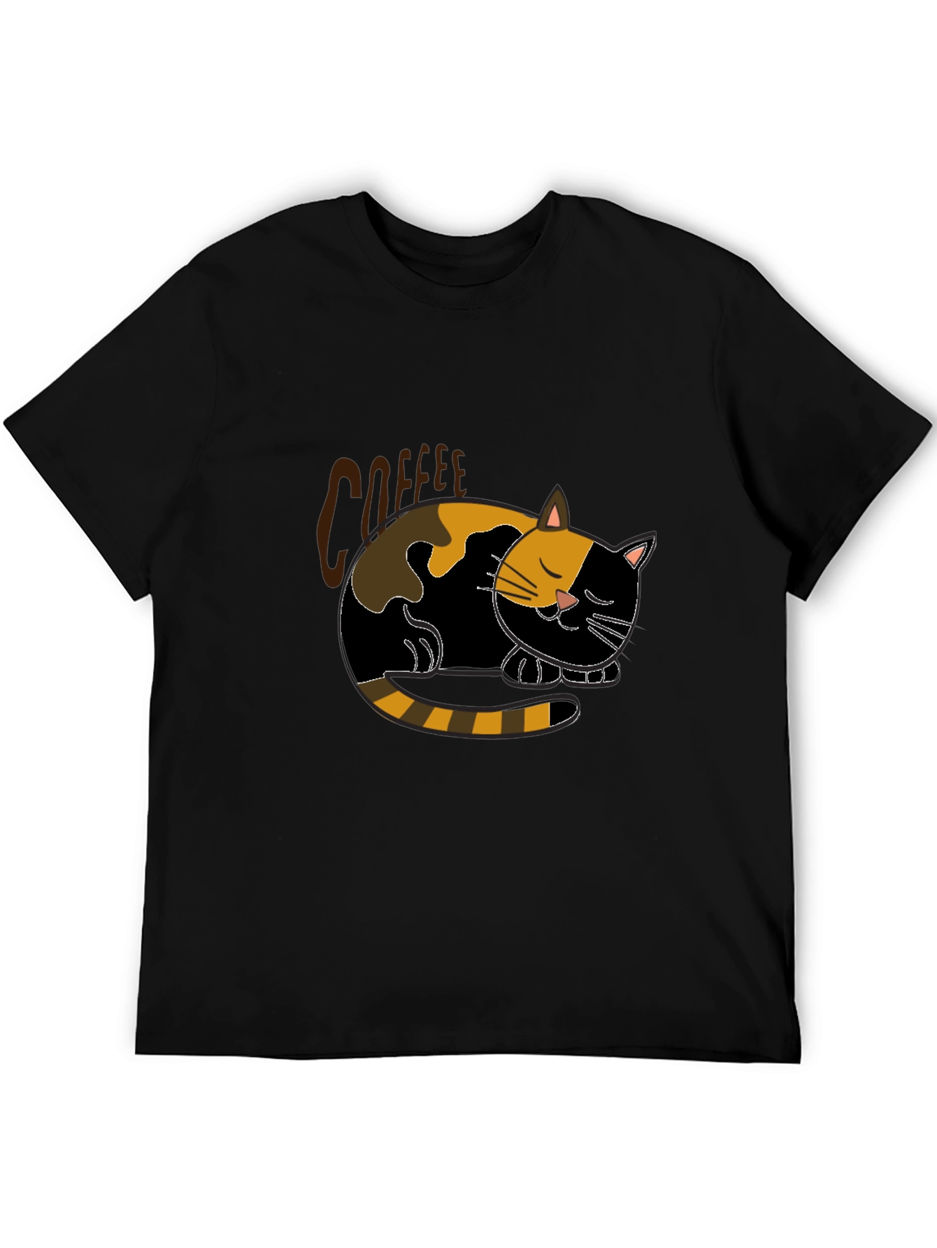Coffee Cat Nap Black T-Shirt - Relaxed Fit