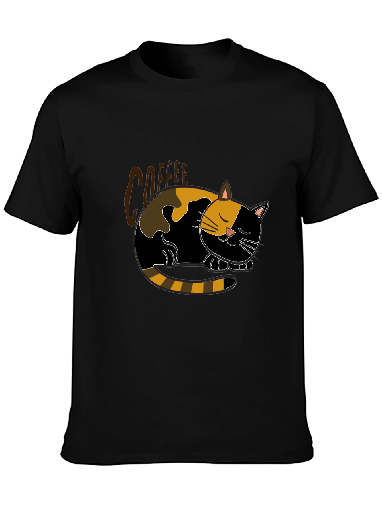 Coffee Cat Nap Black T-Shirt - Relaxed Fit