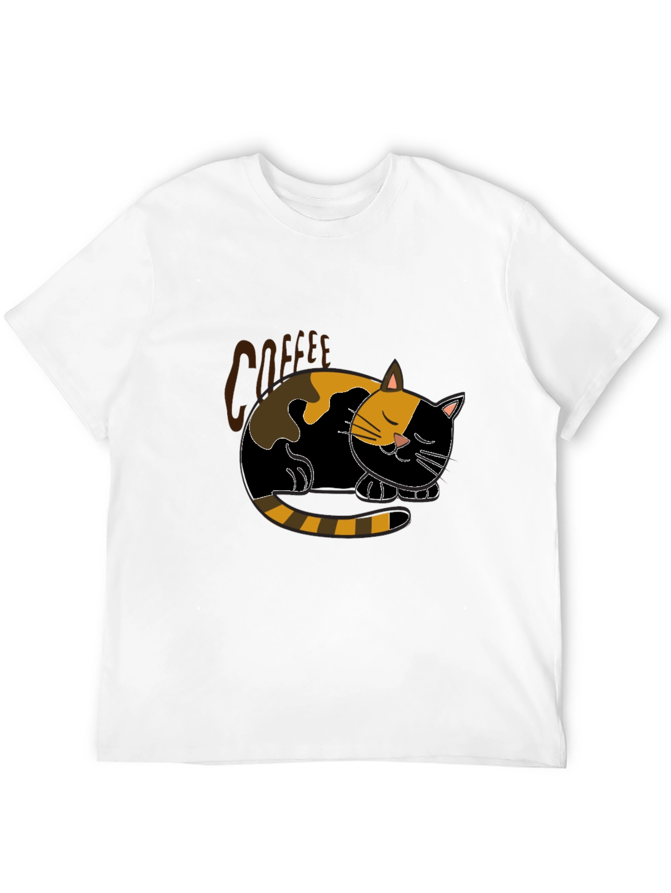 Coffee Cat Nap Black T-Shirt - Relaxed Fit