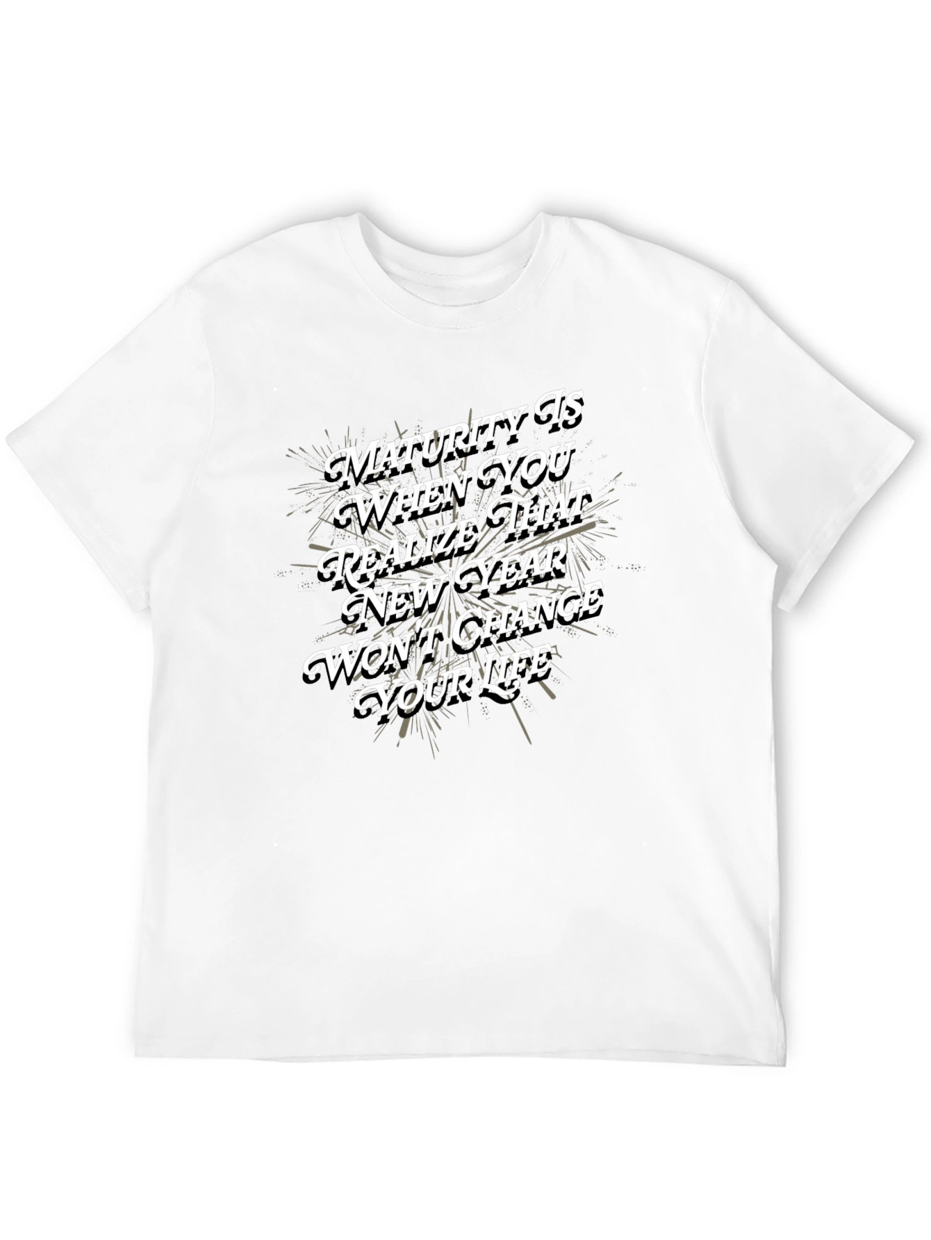 Maturity New Year Graphic Tee - Unisex Black T-Shirt