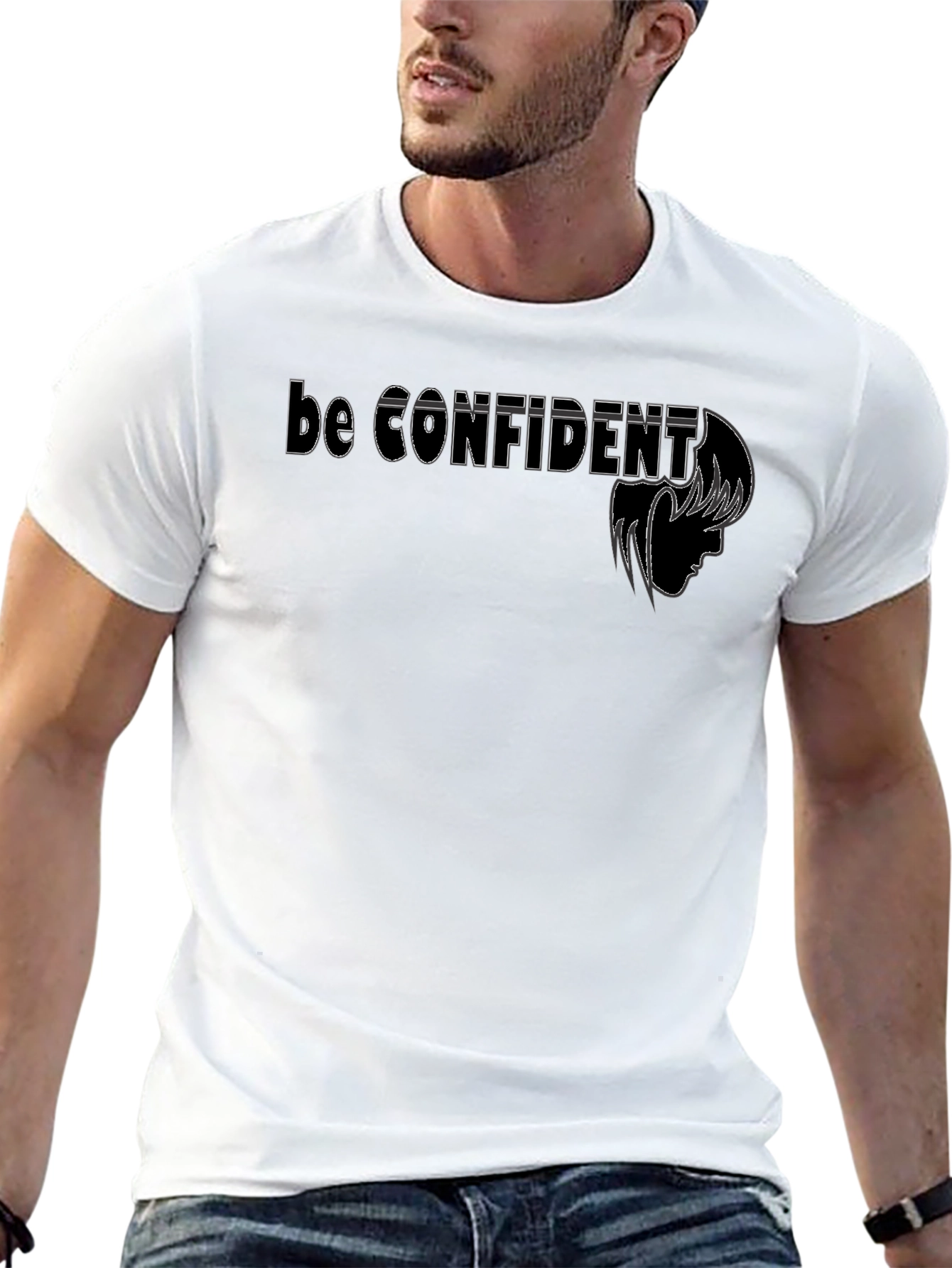 Be Confident Black Graphic Tee - Mens