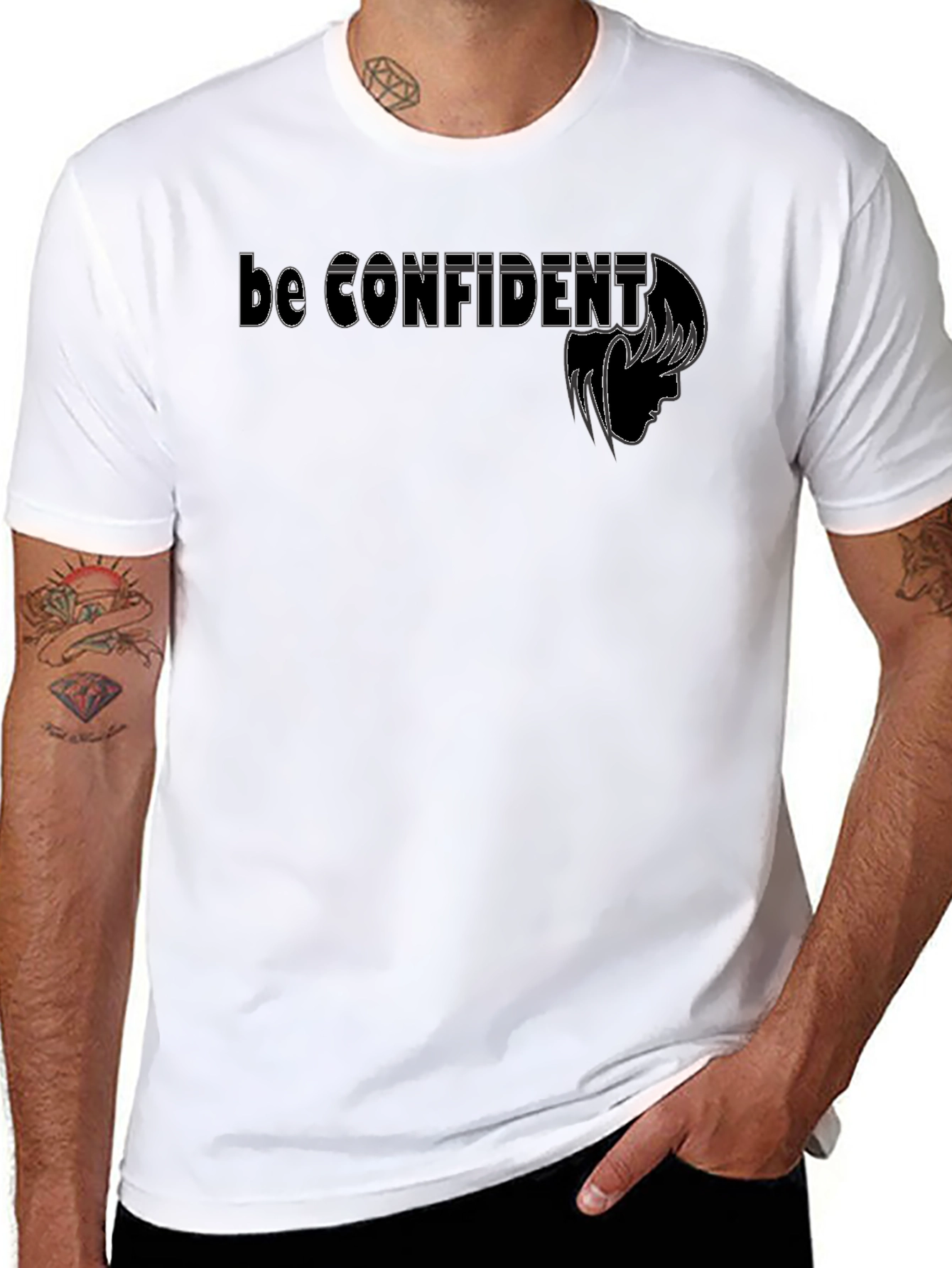 Be Confident Black Graphic Tee - Mens