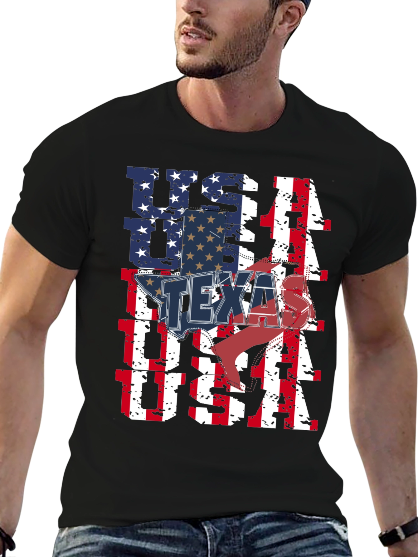 USA Texas Flag Graphic Tee