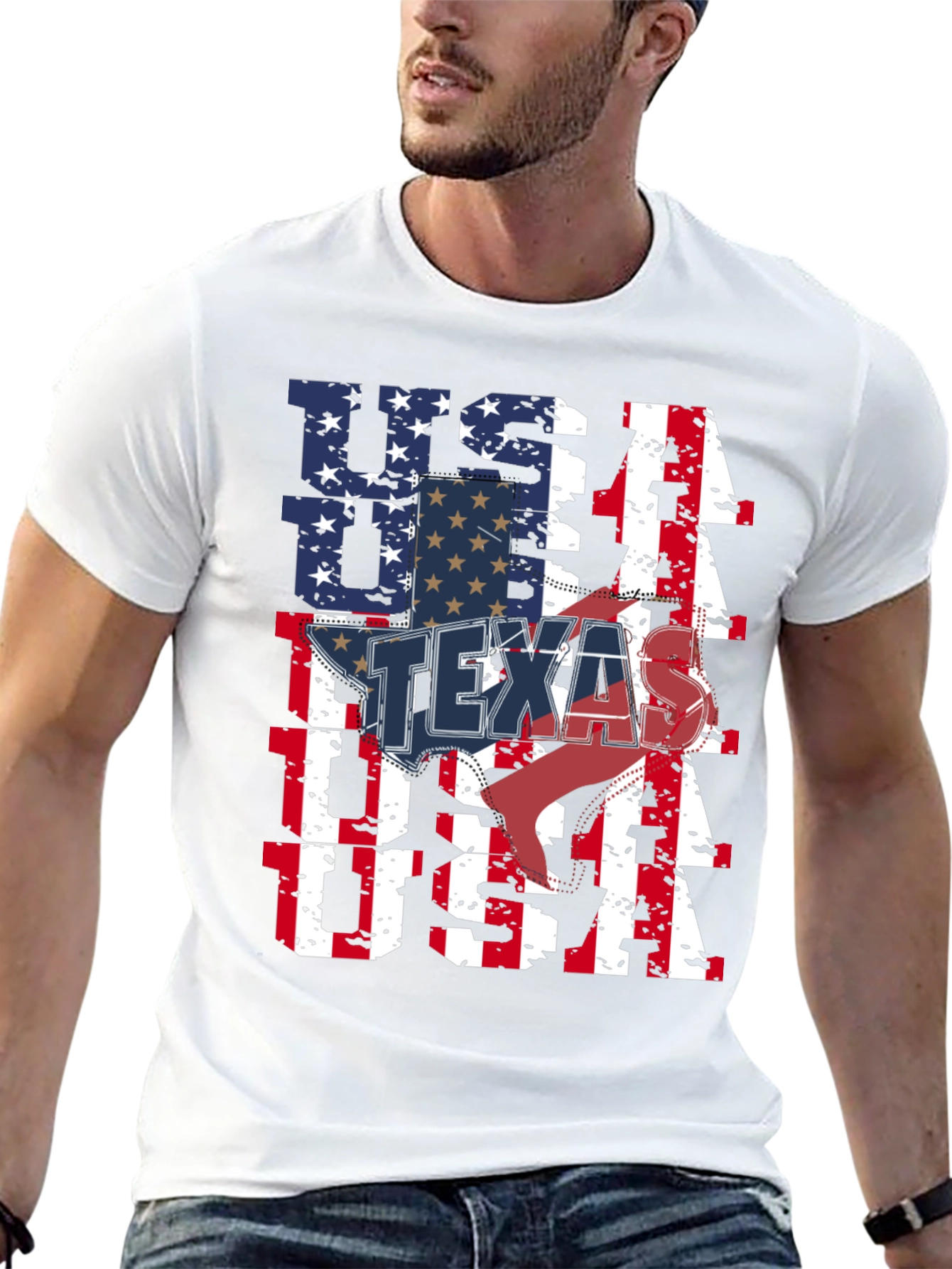 USA Texas Flag Graphic Tee