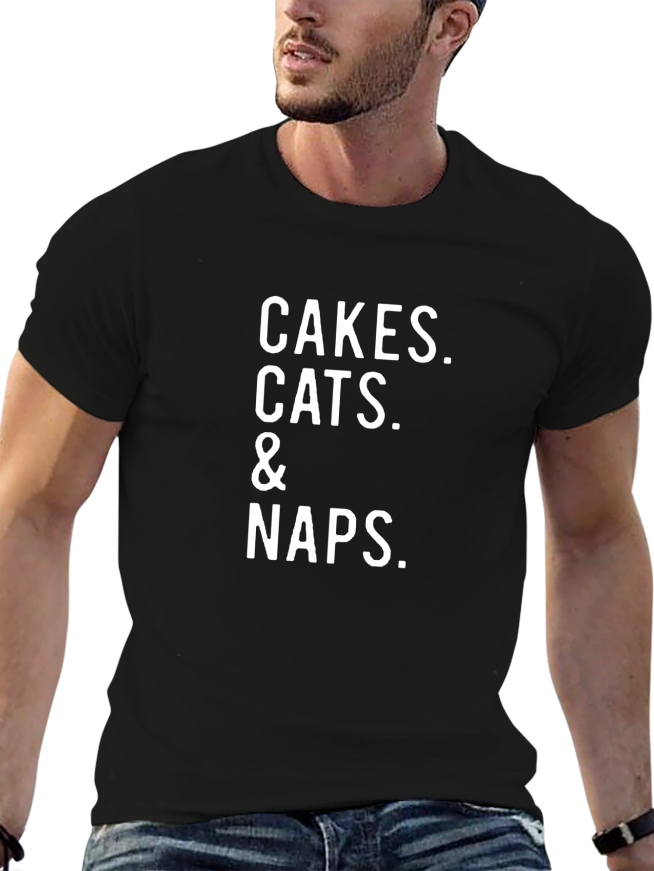 Cakes Cats & Naps Black Graphic T-Shirt