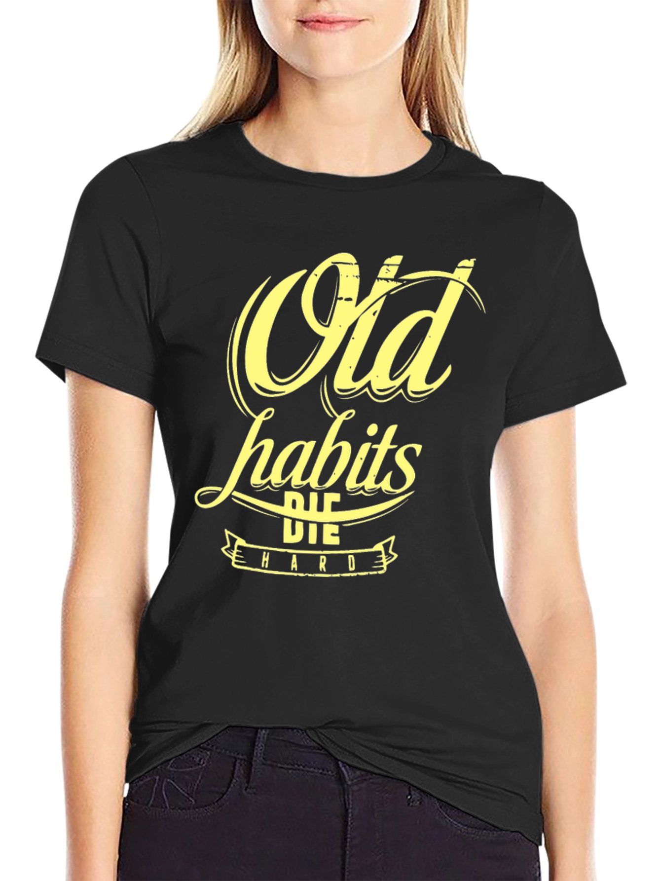 Old Habits Die Hard Graphic Tee - Black
