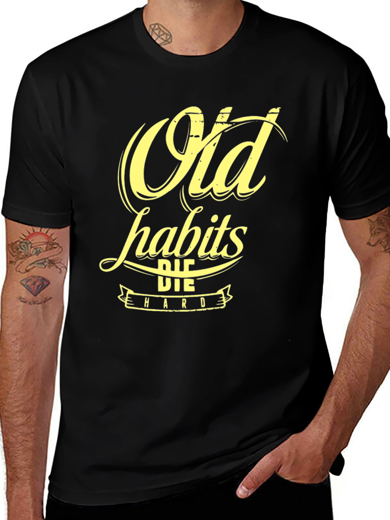 Old Habits Die Hard Graphic Tee - Black