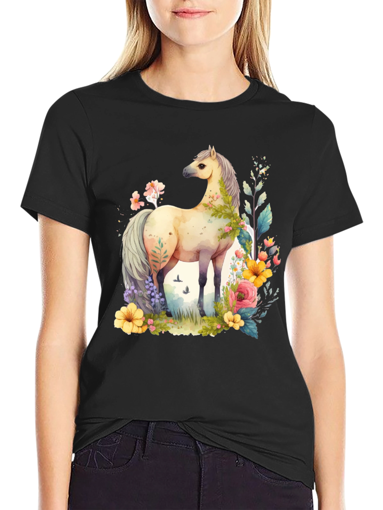Horse Floral T-Shirt