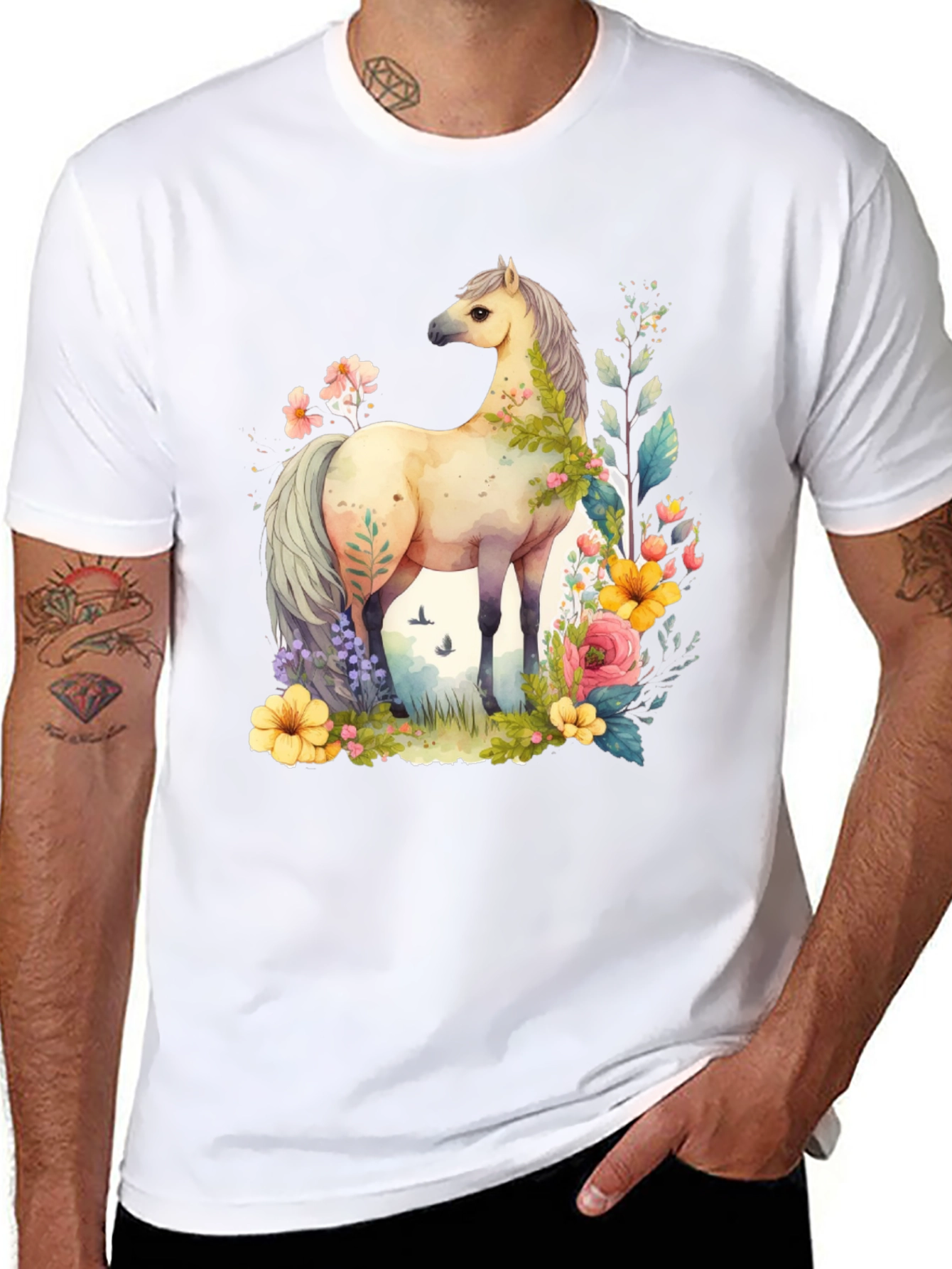Horse Floral T-Shirt