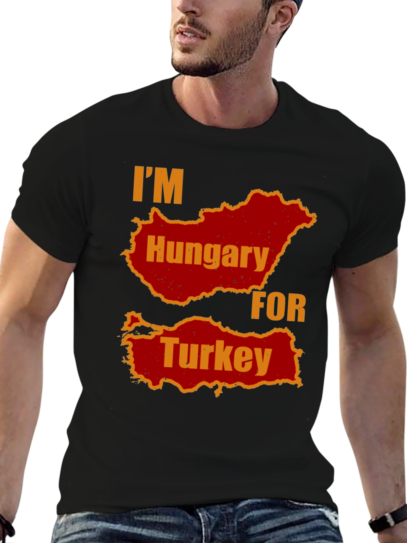 Im Hungary For Turkey Mens Black T-Shirt