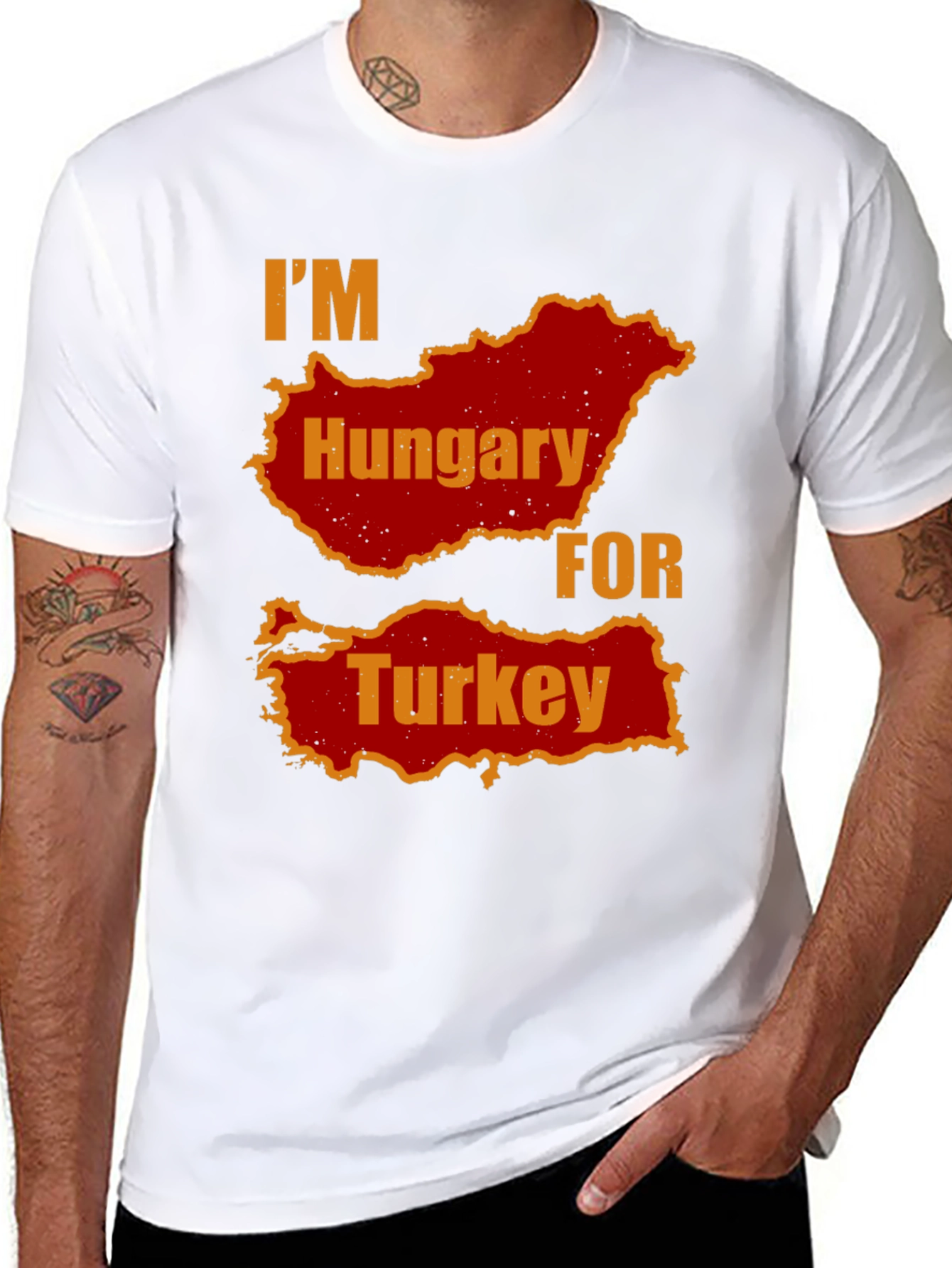 Im Hungary For Turkey Mens Black T-Shirt