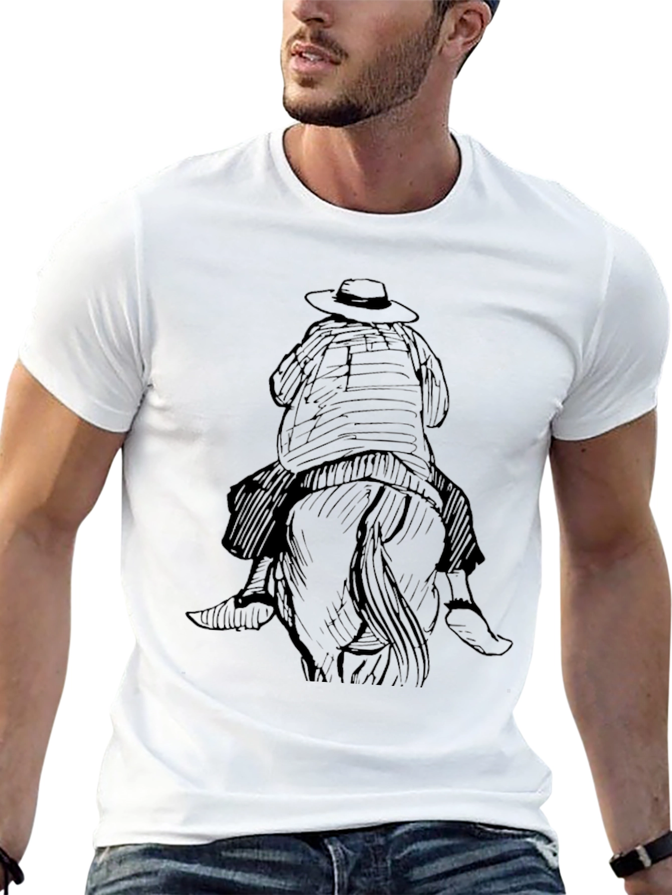 Black Cowboy Rider Graphic Tee