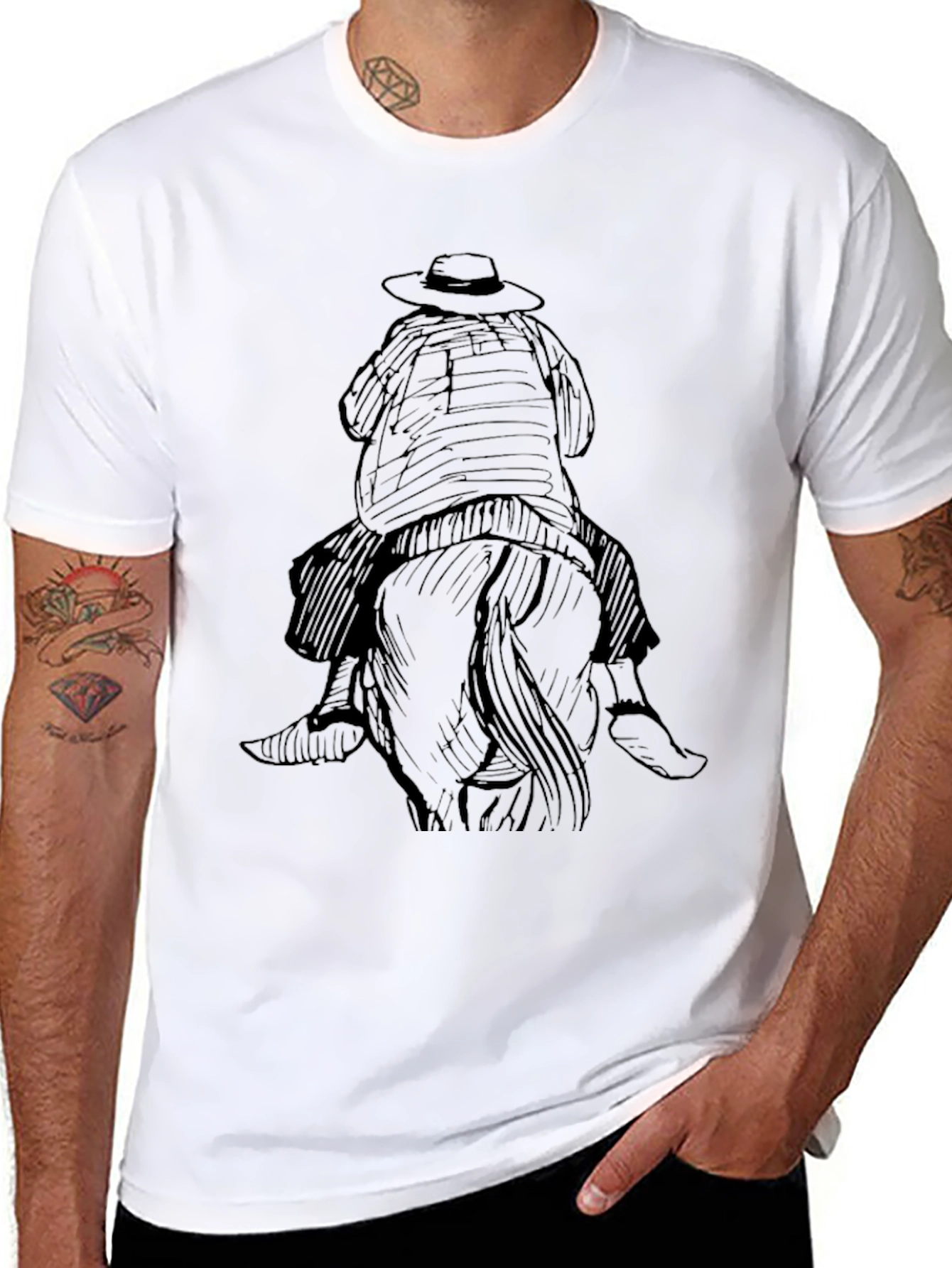 Black Cowboy Rider Graphic Tee