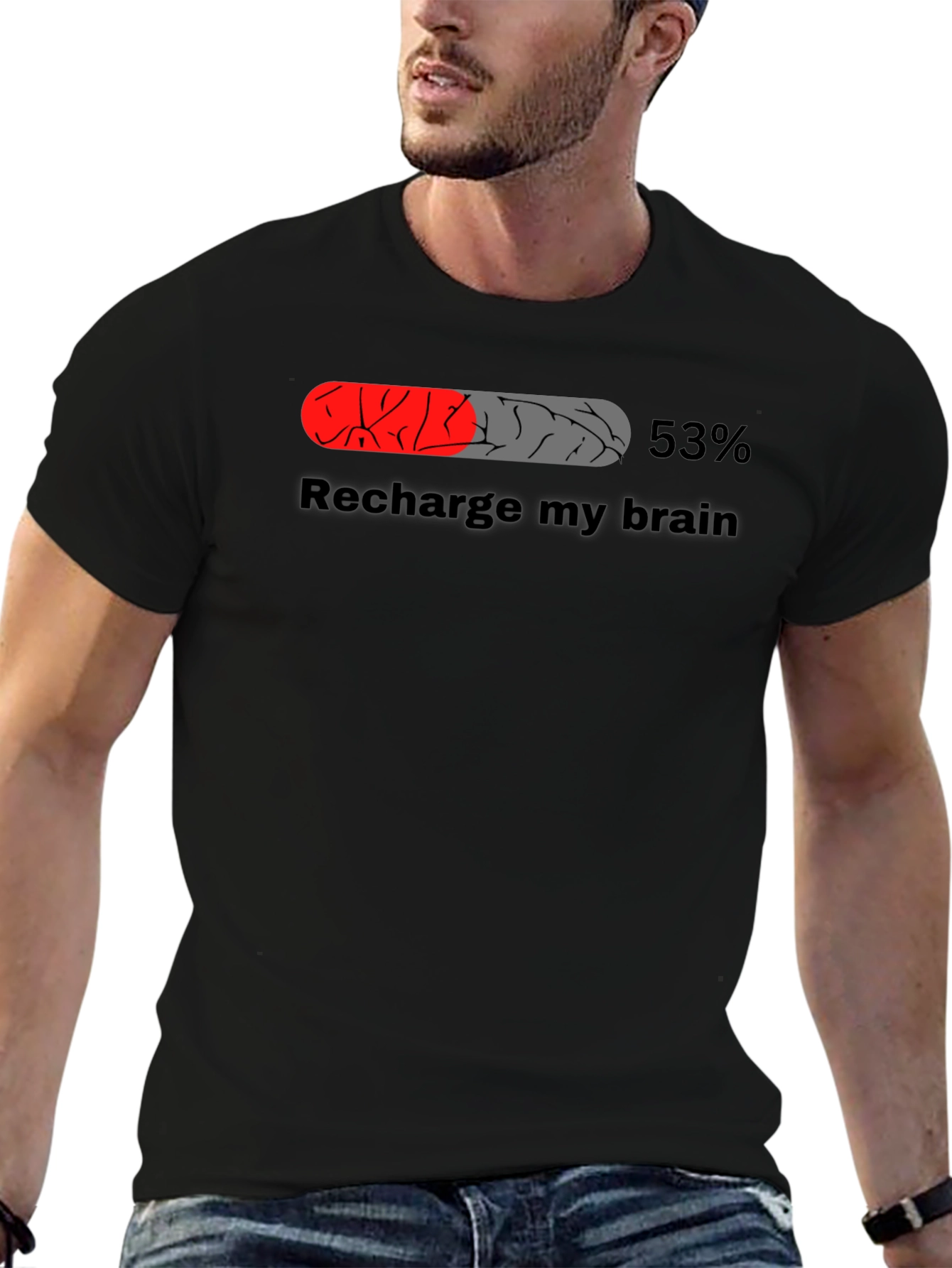 Recharge My Brain T-Shirt - Funny Novelty Tee