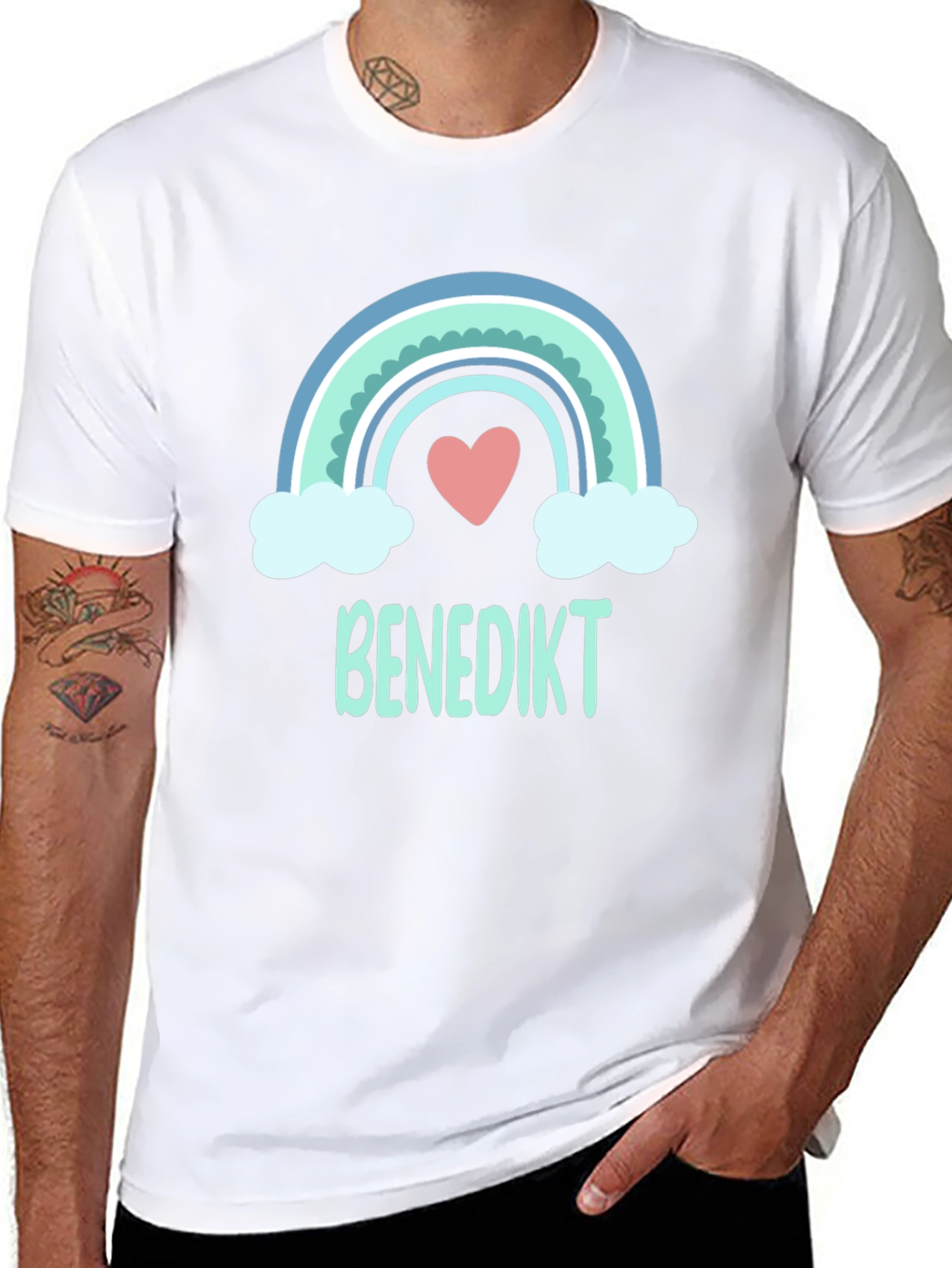 Rainbow Heart Benedikt Custom T-Shirt