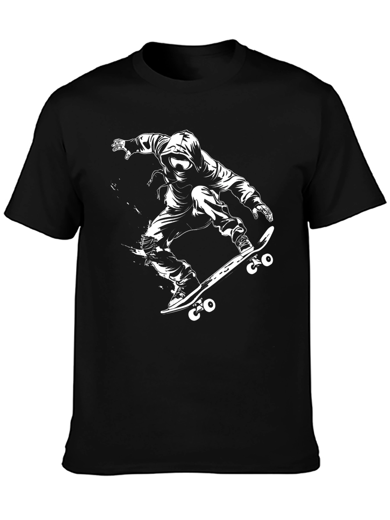 Skateboarder Graphic Black T-Shirt