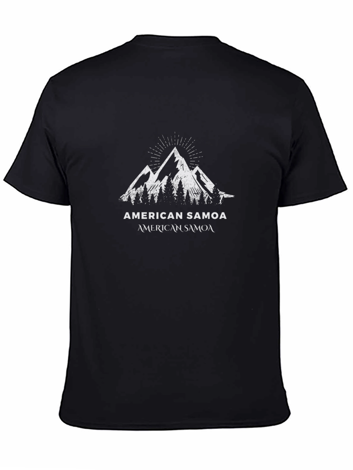 American Samoa Mountain T-Shirt - Unisex Black Tee