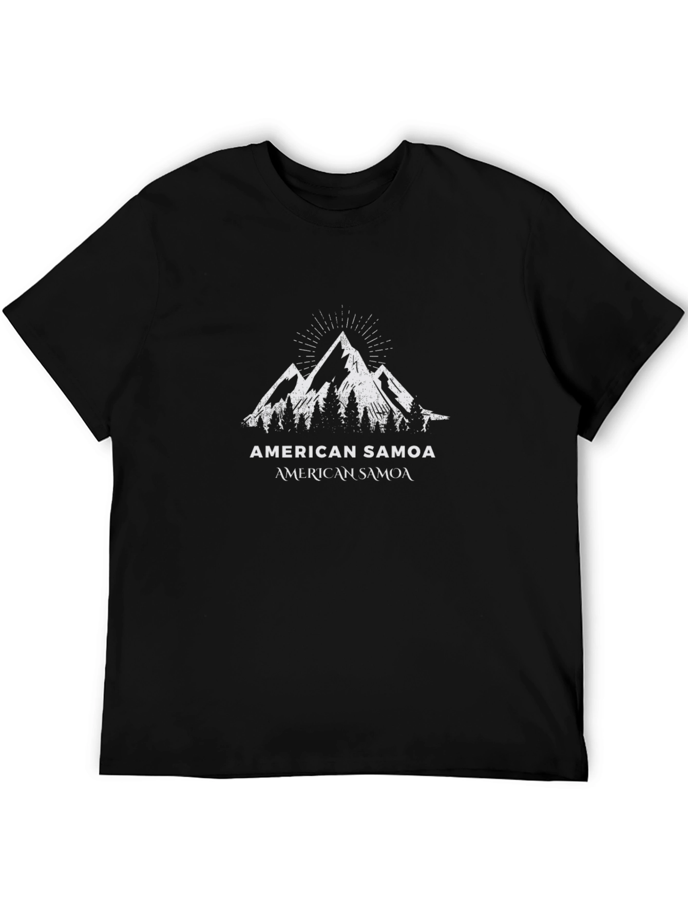 American Samoa Mountain T-Shirt - Unisex Black Tee