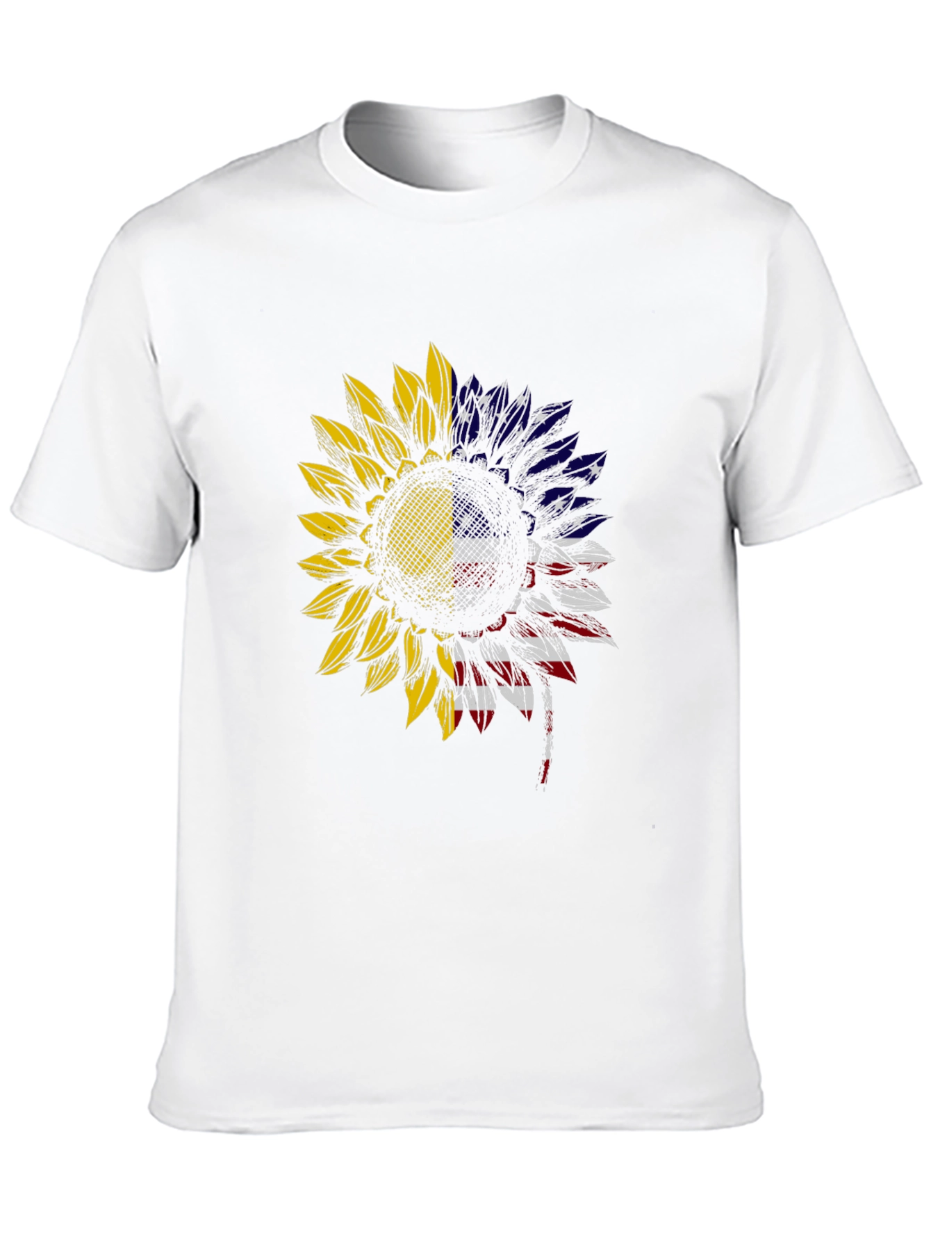 Sunflower US Flag Mens T-Shirt