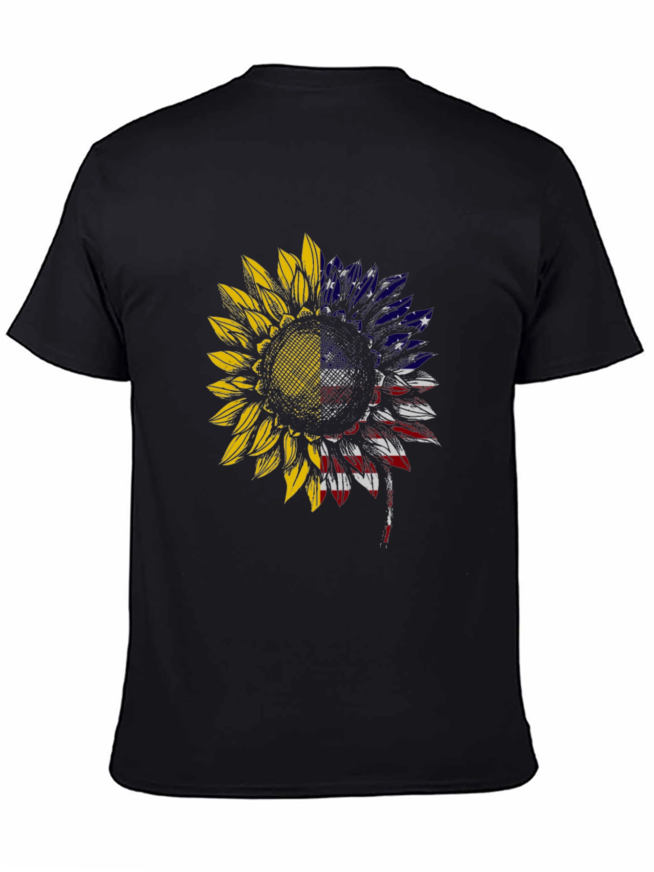 Sunflower US Flag Mens T-Shirt