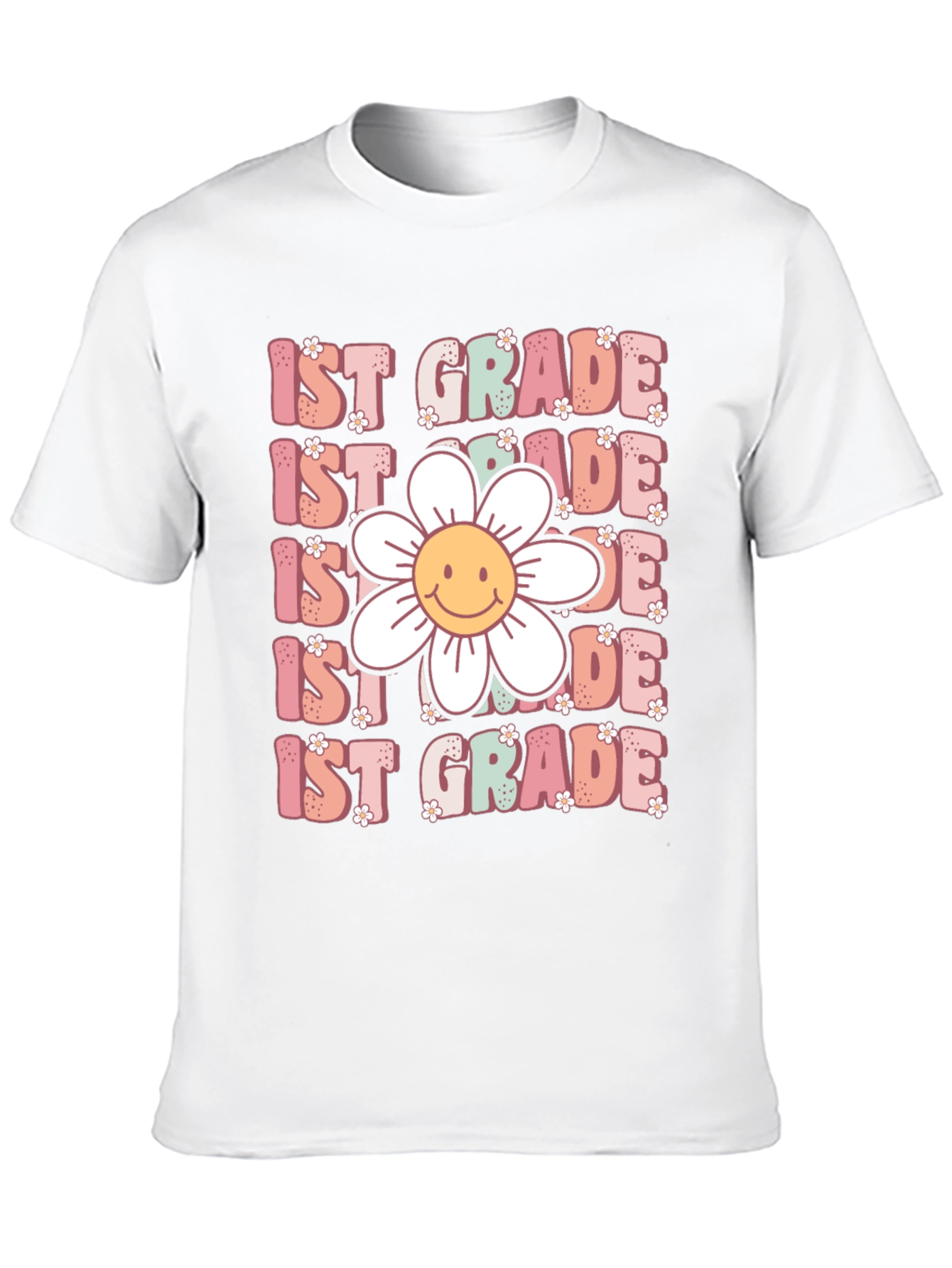 1st Grade Teacher T-Shirt with Flower