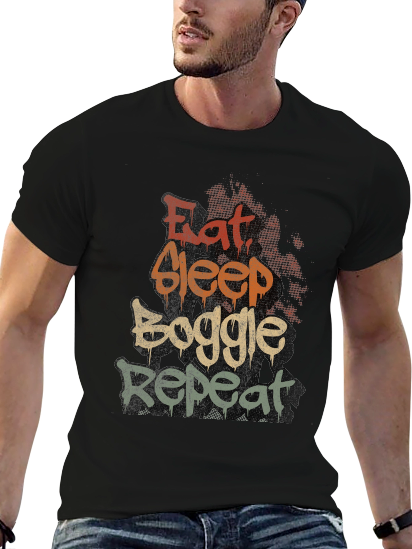 Eat Sleep Boggle Repeat Graphic T-Shirt