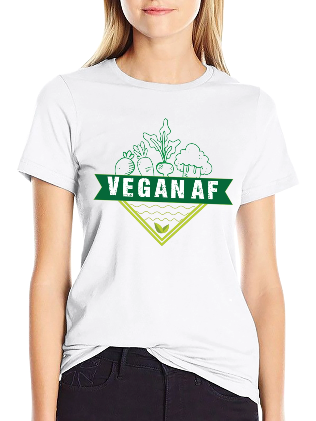 Vegan AF T-Shirt - Black Graphic Print