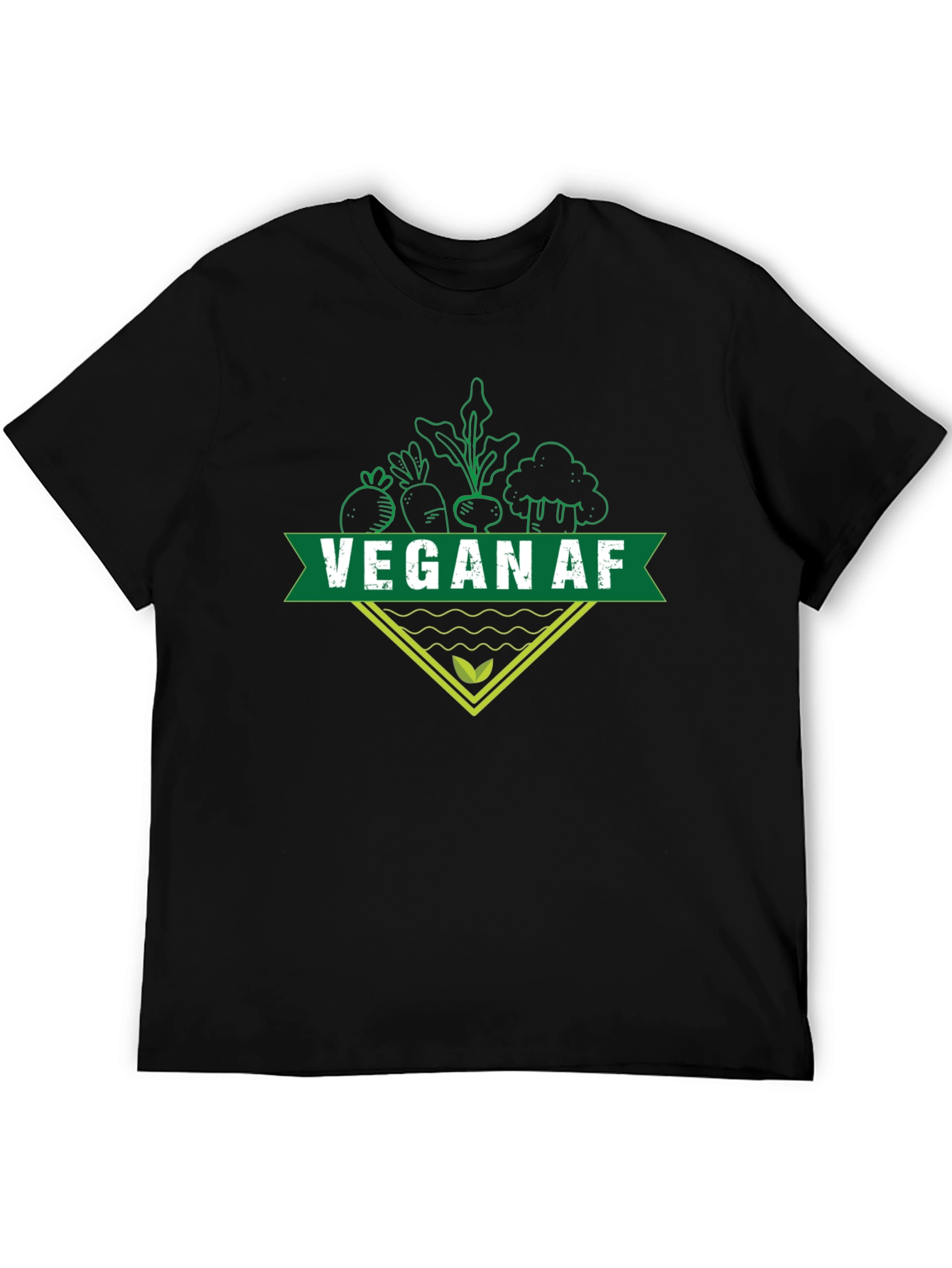 Vegan AF T-Shirt - Black Graphic Print