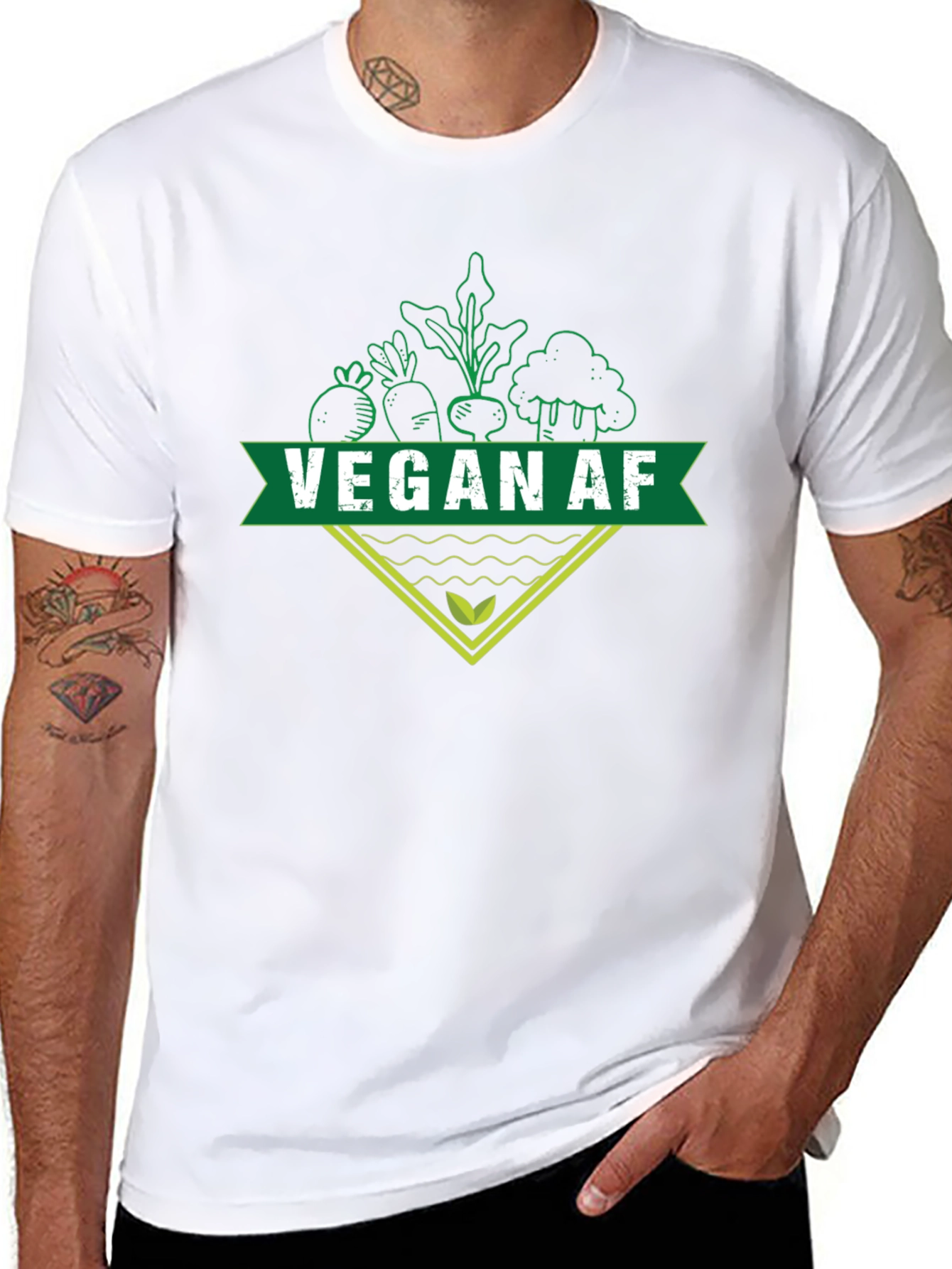Vegan AF T-Shirt - Black Graphic Print