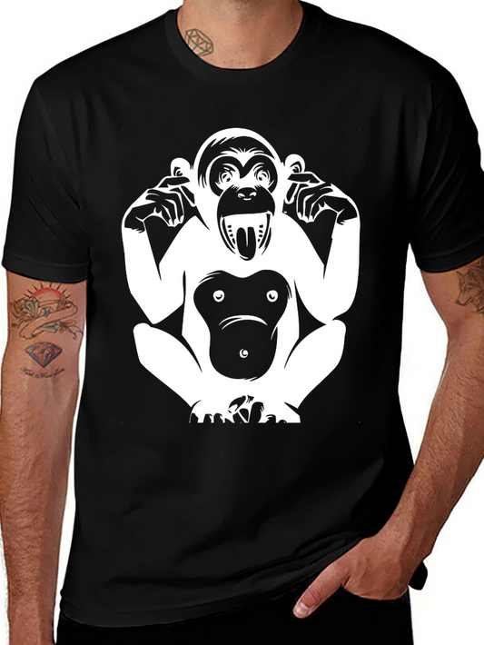 Hear No Evil Monkey Graphic Tee - Black