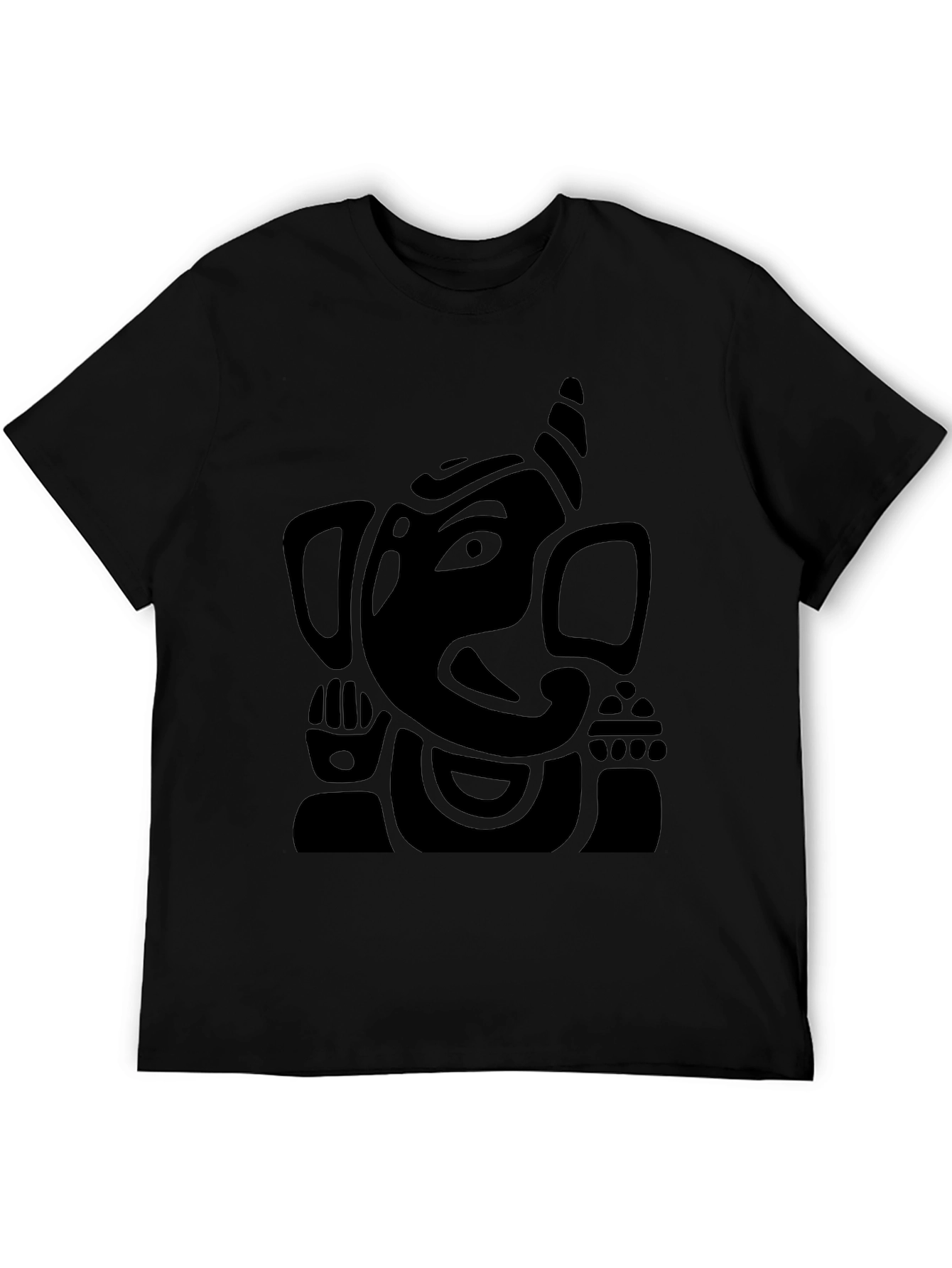 Ganesh Graphic Tee - Black Cotton Comfort