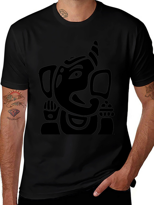 Ganesh Graphic Tee - Black Cotton Comfort