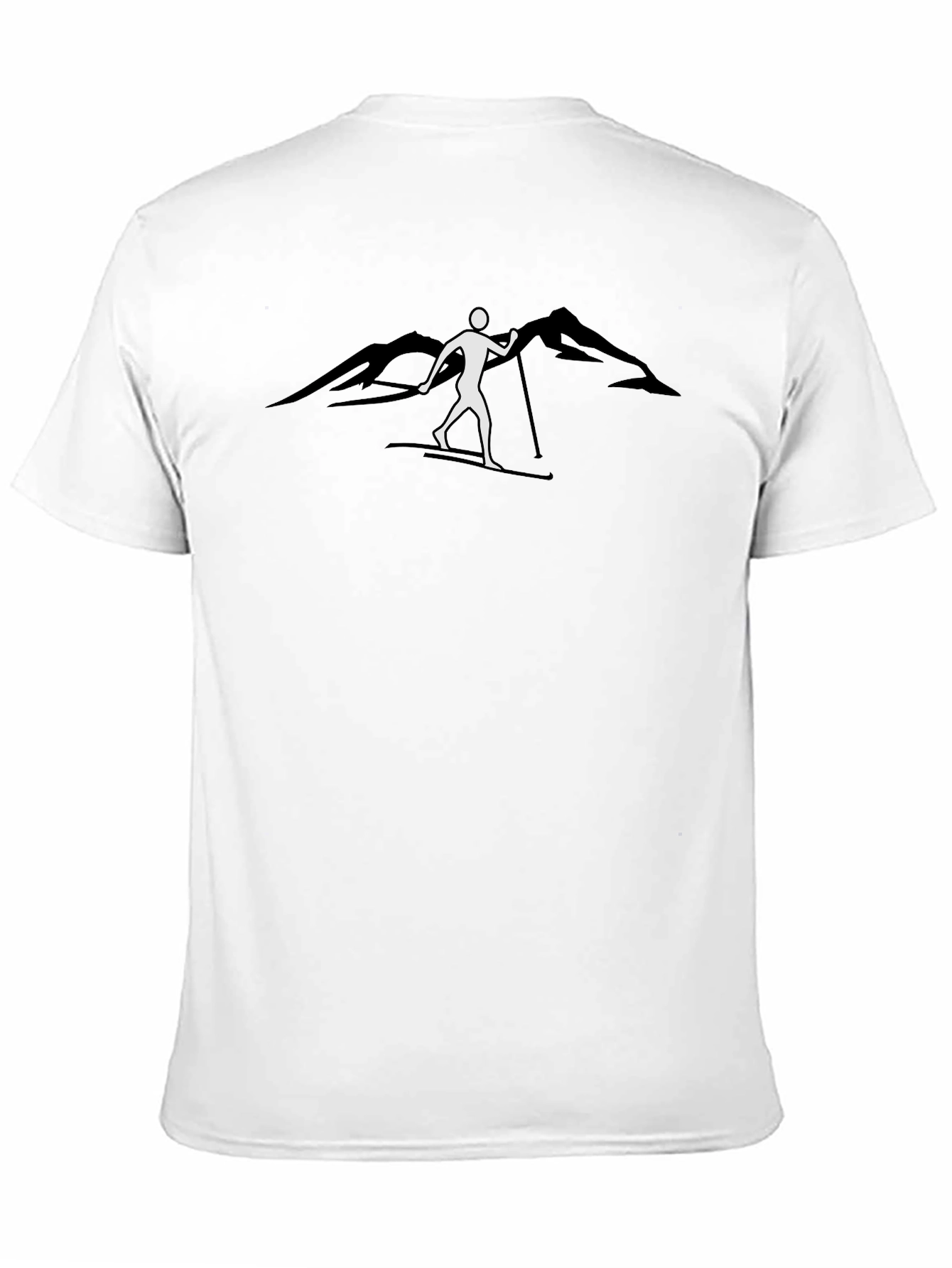 Skiing Silhouette Graphic Tee - Black
