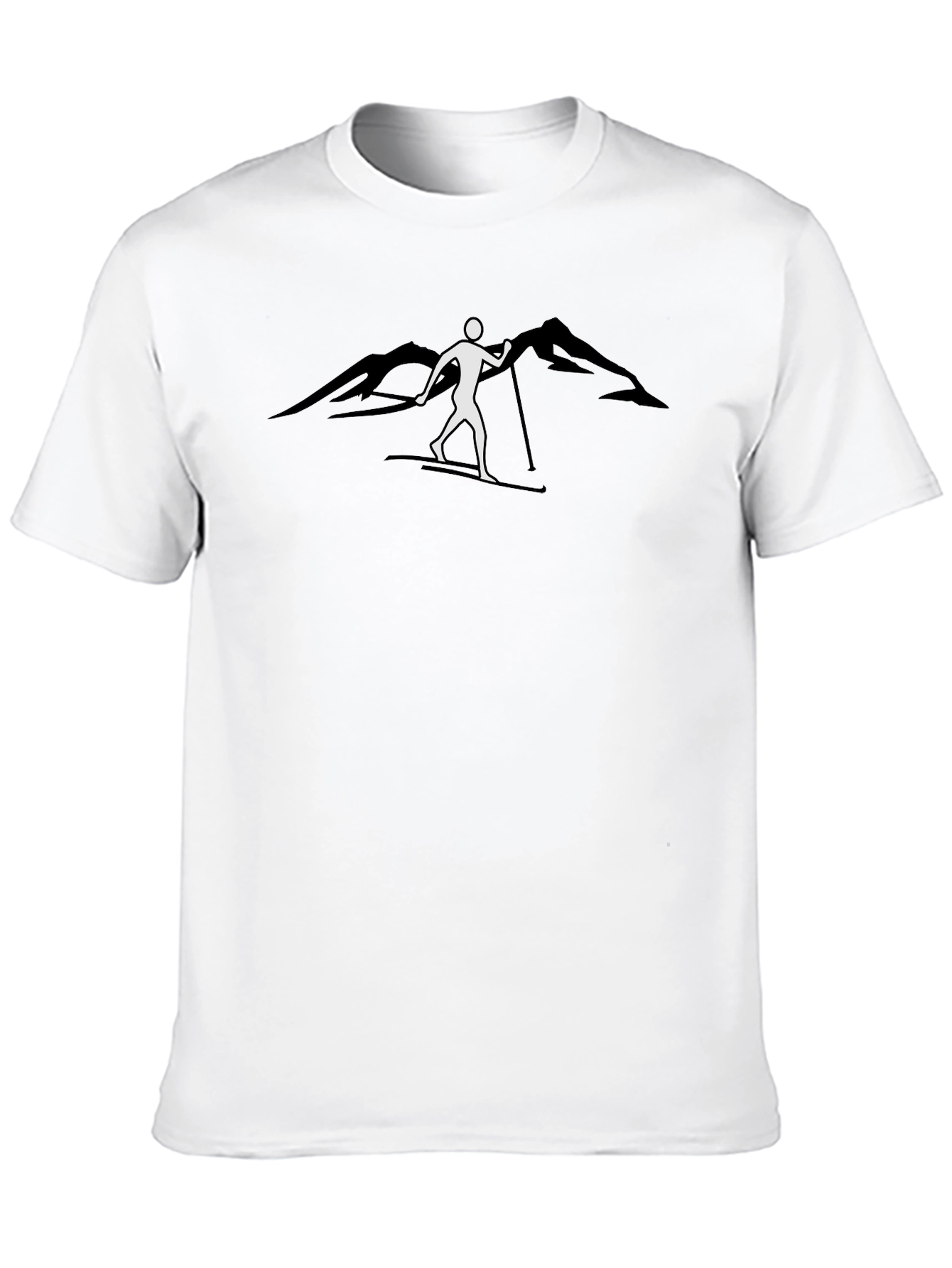 Skiing Silhouette Graphic Tee - Black