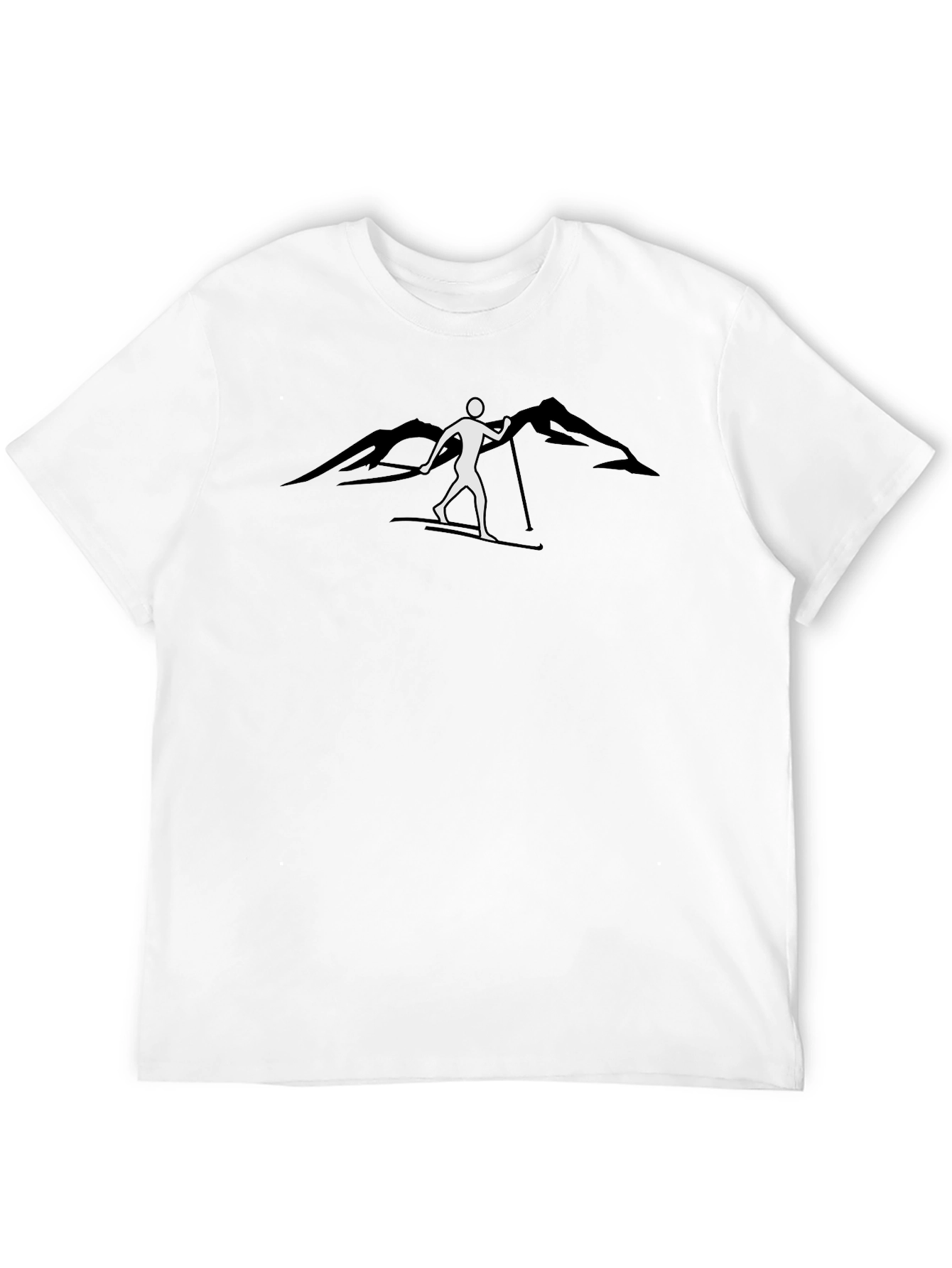Skiing Silhouette Graphic Tee - Black