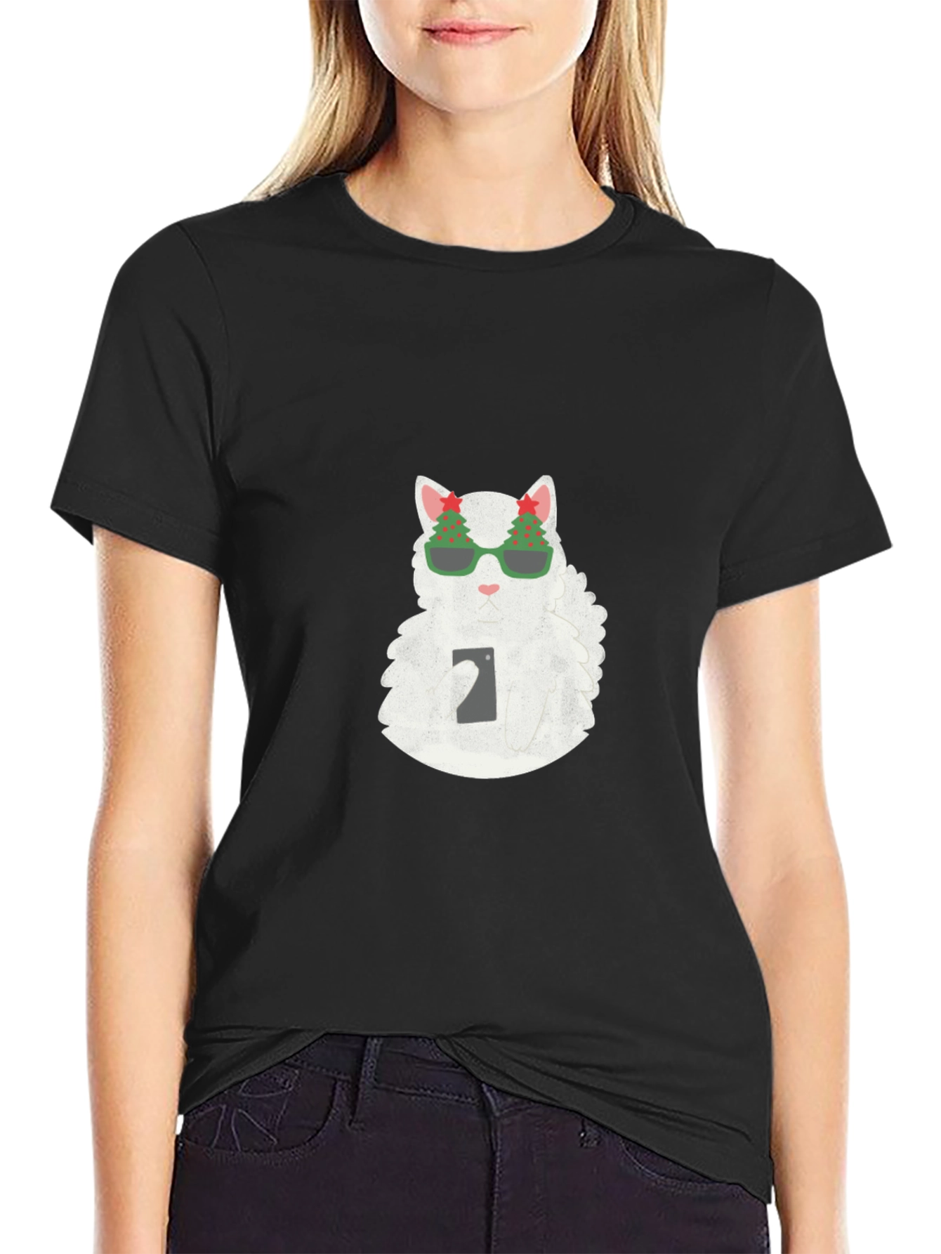 Cool Cat Christmas T-Shirt - Holiday Style